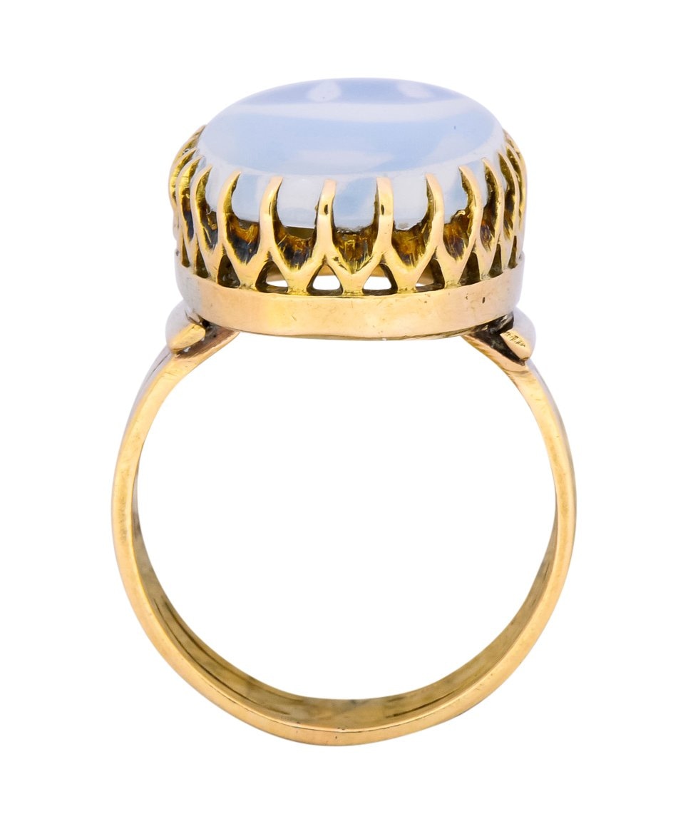 Victorian Moonstone 14 Karat Yellow Gold Ring - Wilson's Estate Jewelry