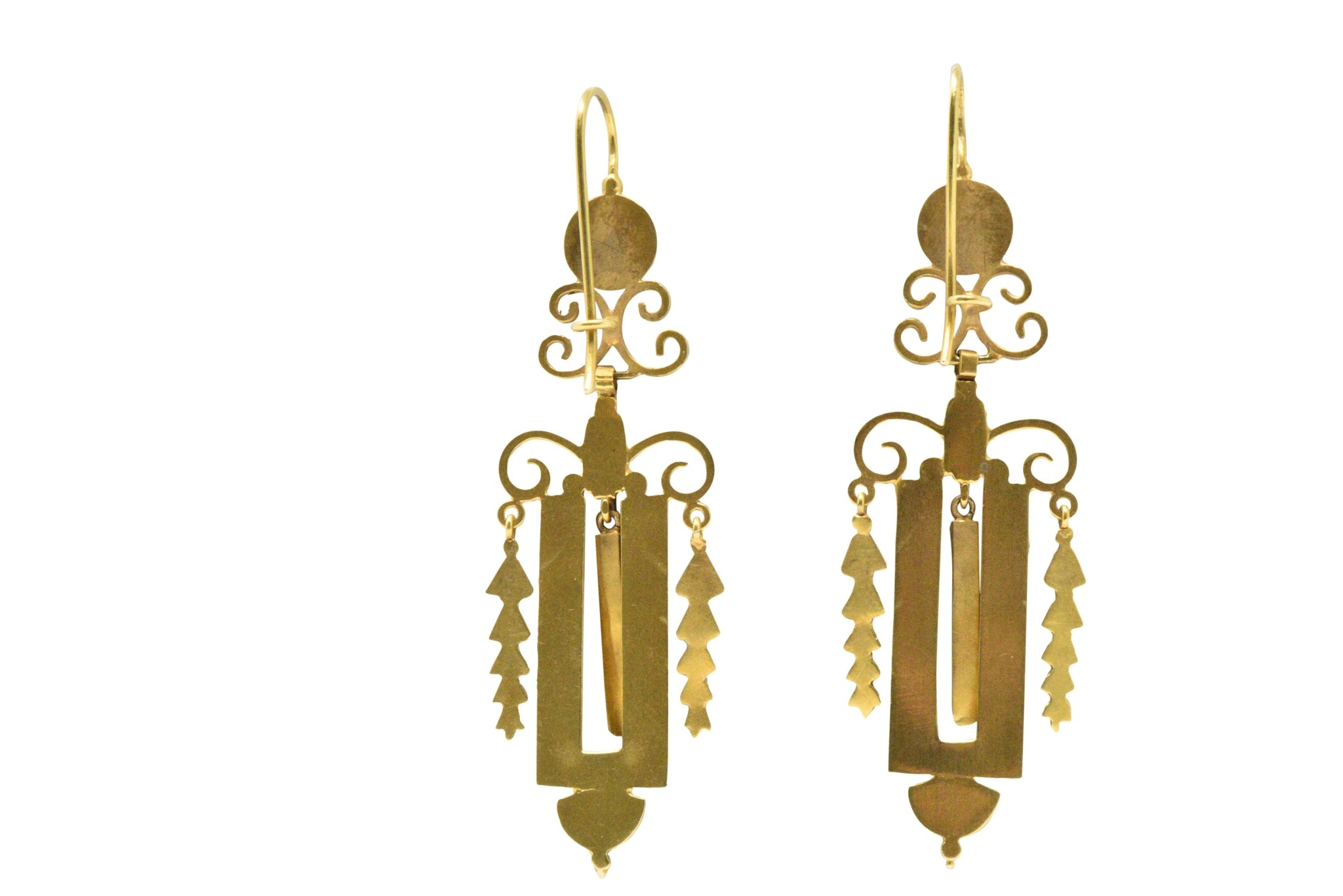 Victorian Seed Pearl & 14K Gold Drop Earrings, CA 1890 Wilson's Estate Jewelry