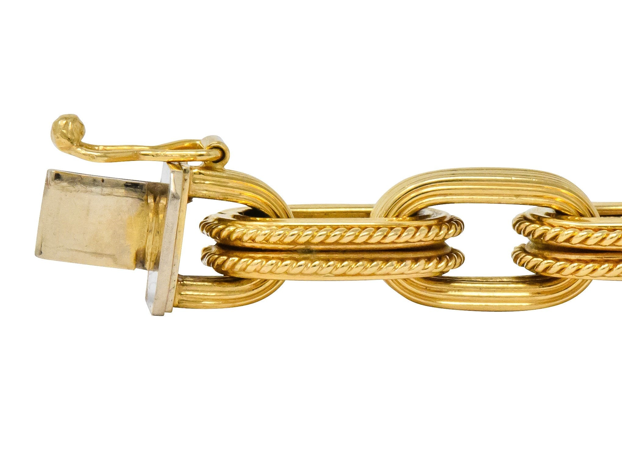 Vintage 18 Karat Gold Elongated Link Bracelet - Wilson's Estate Jewelry