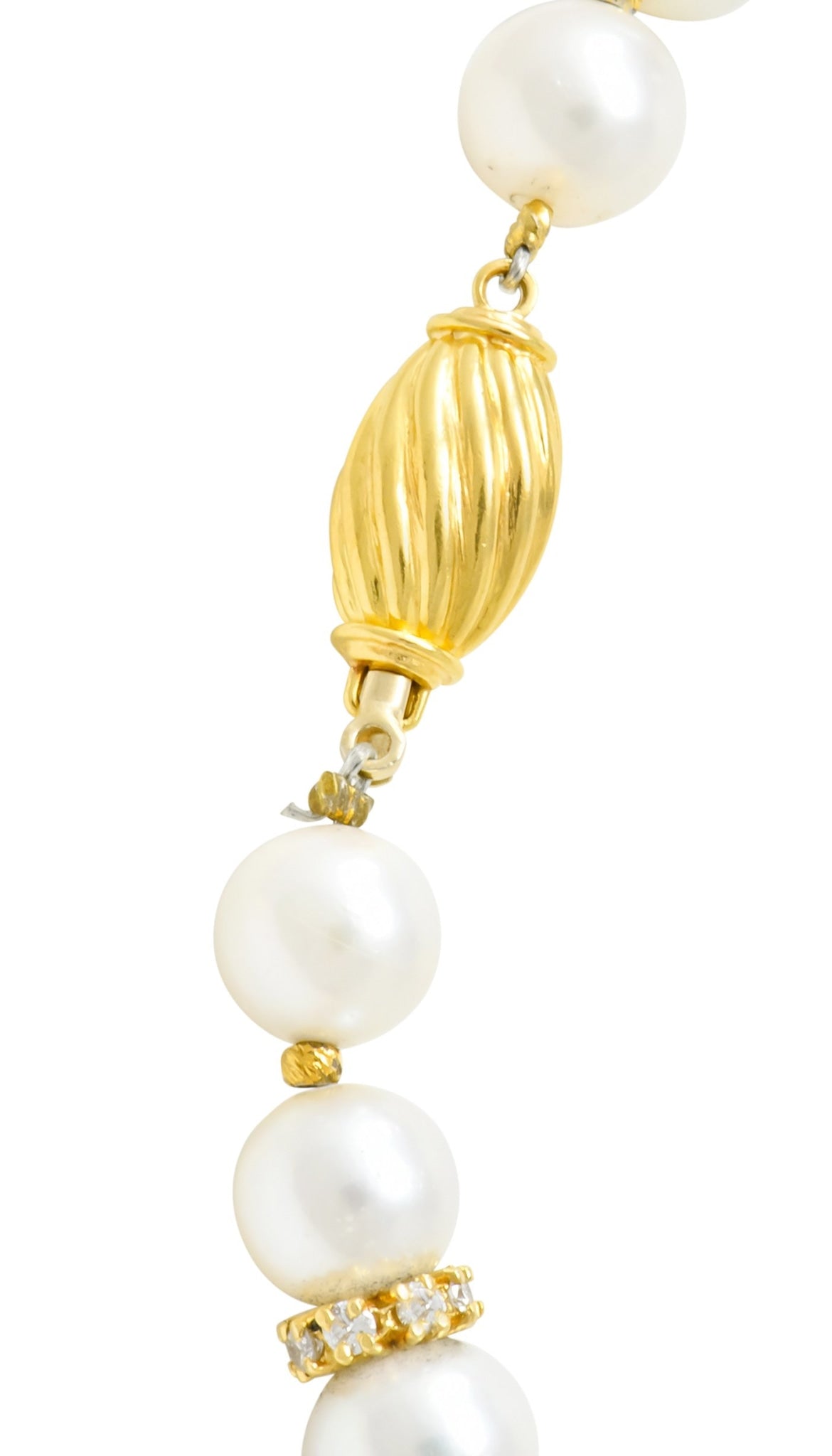 Vintage 35.50 CTW Sapphire Emerald Diamond Pearl 18 Karat Gold Heart Necklace - Wilson's Estate Jewelry