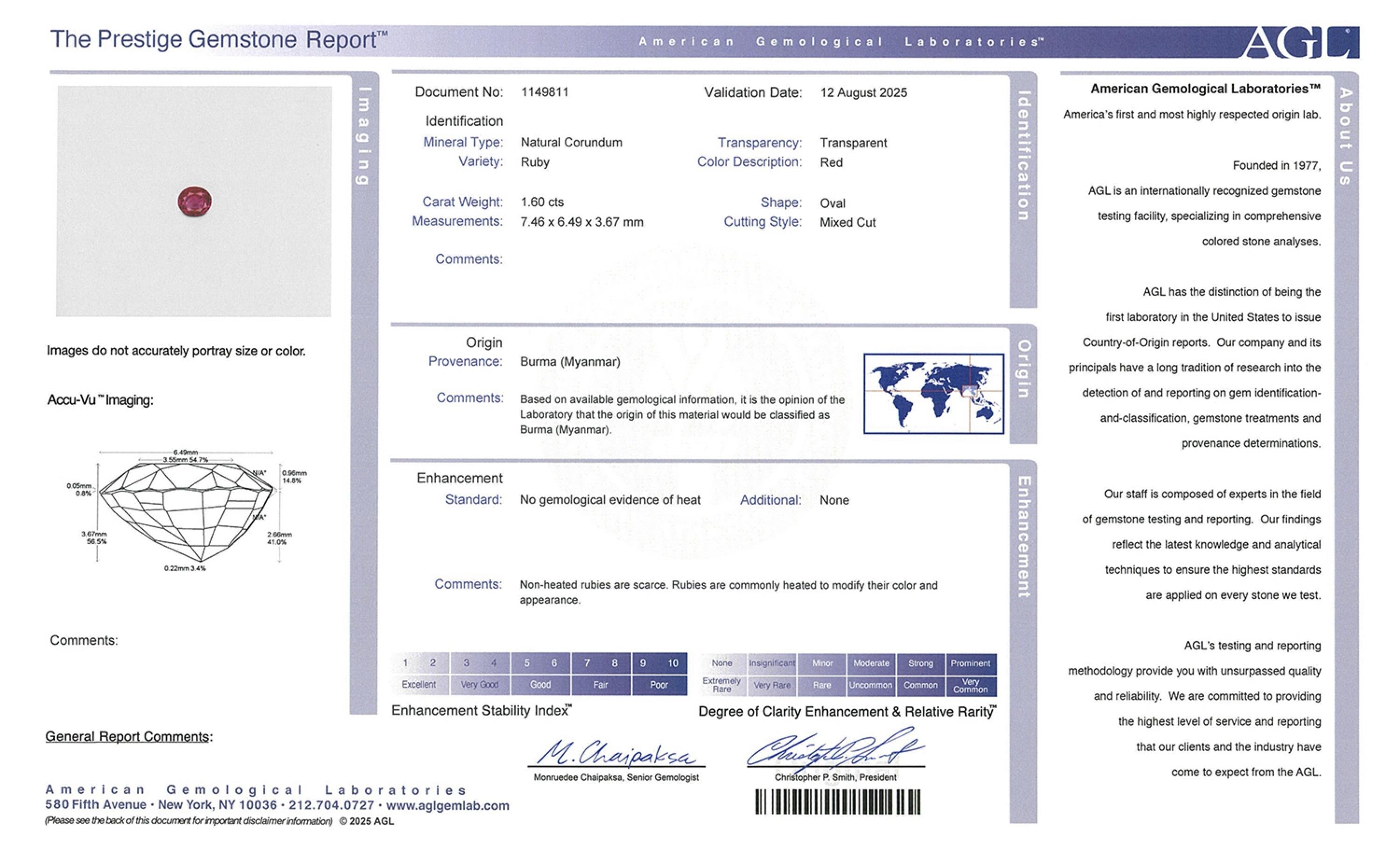 1950's 4.00 CTW No-Heat Burma Ruby Diamond Platinum Vintage Double Halo Ring AGL