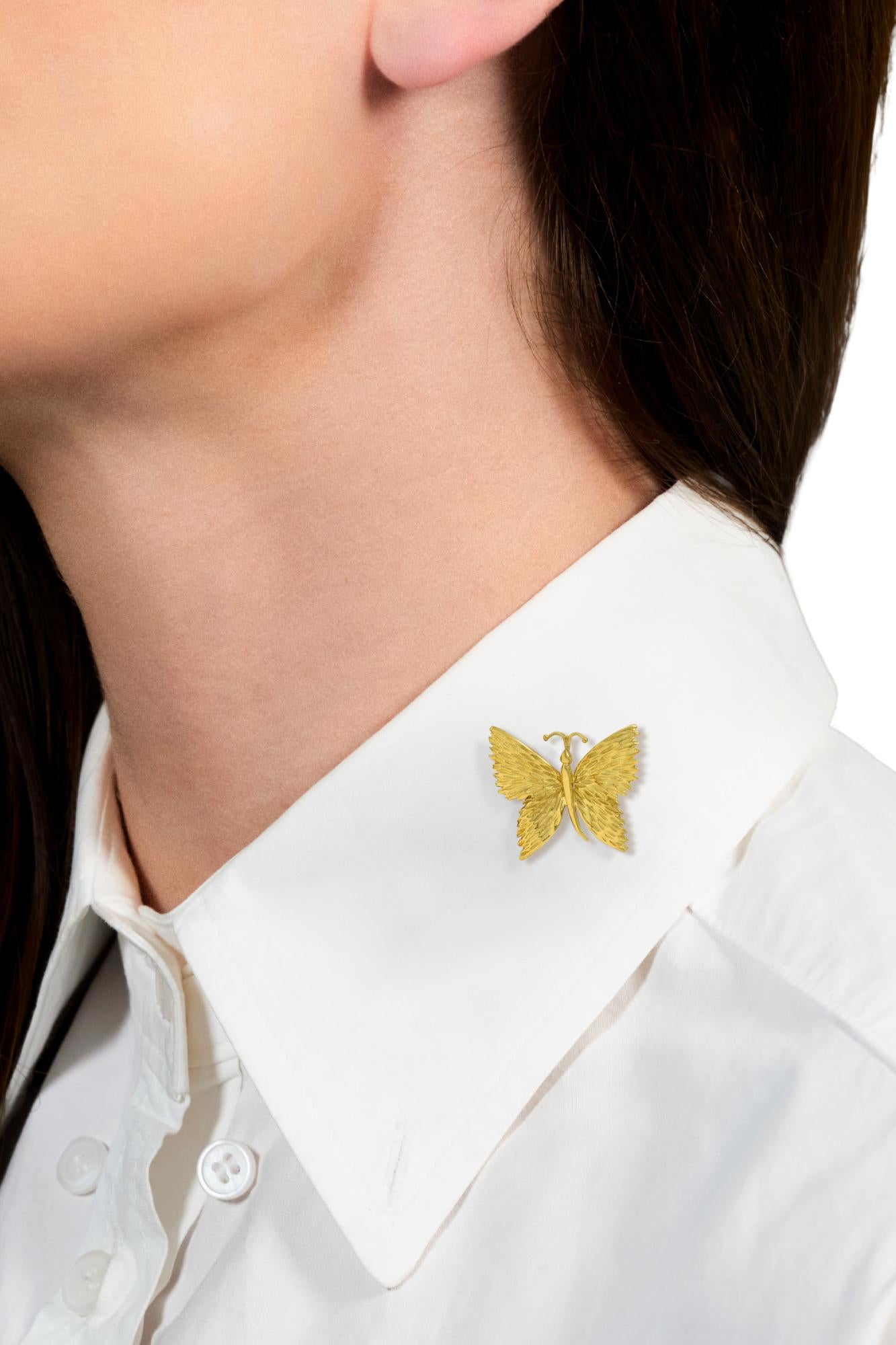 Tiffany & Co. 1960's 18 Karat Yellow Gold Vintage Butterfly Brooch