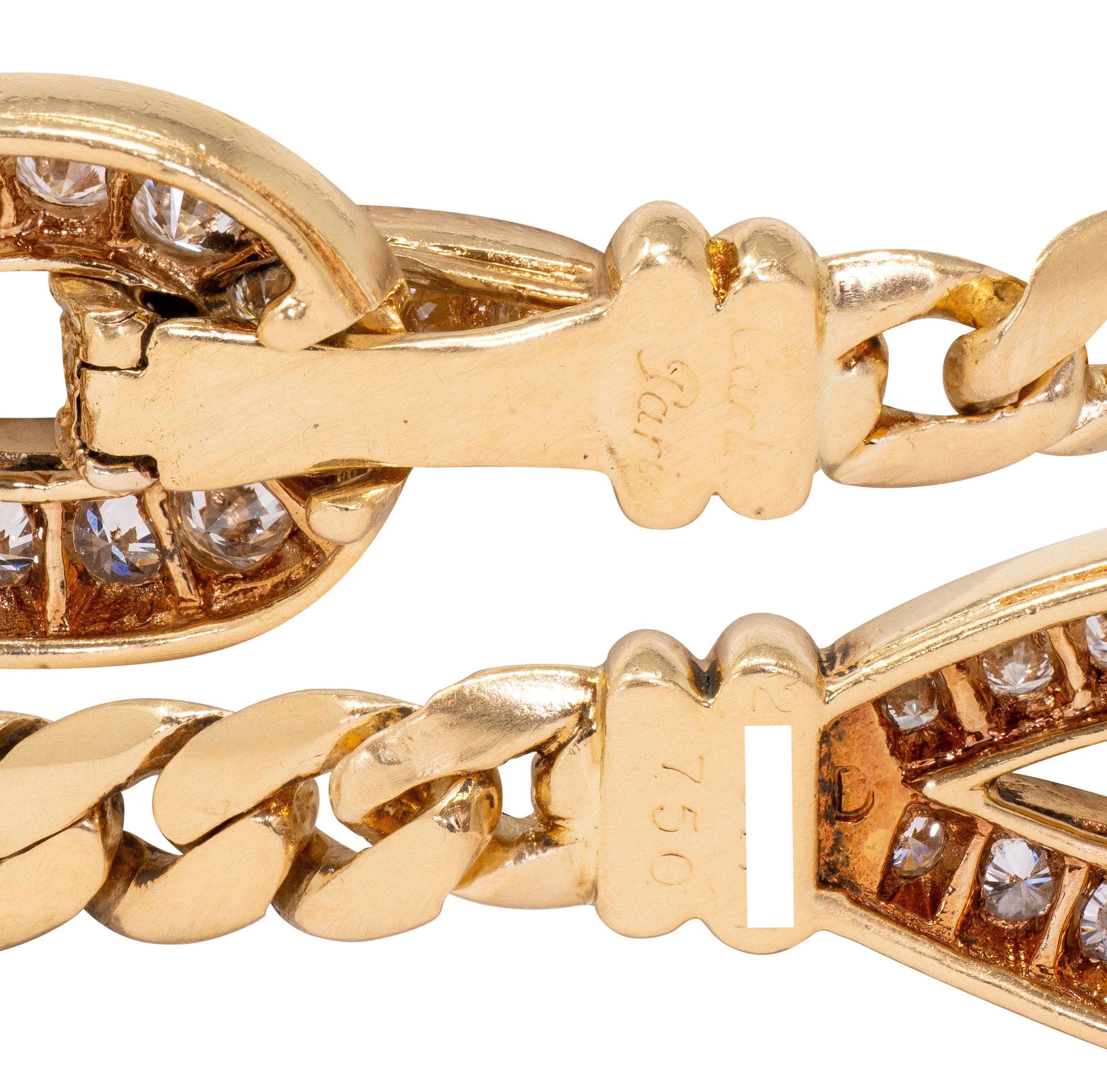 Cartier Georges L'Enfant French Diamond 18K Gold Vintage Agrafe Link Bracelet