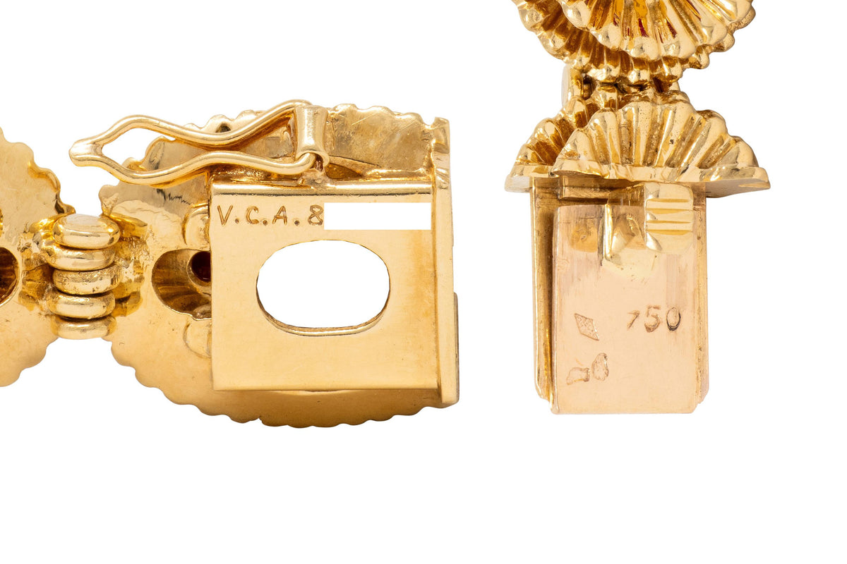 Van Cleef & Arpels French 1950's Ruby 18K Yellow Gold Vintage Link Bracelet