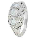 Kinscherf Art Deco 0.80 CTW Old European Cut Diamond Platinum Engagement Ring