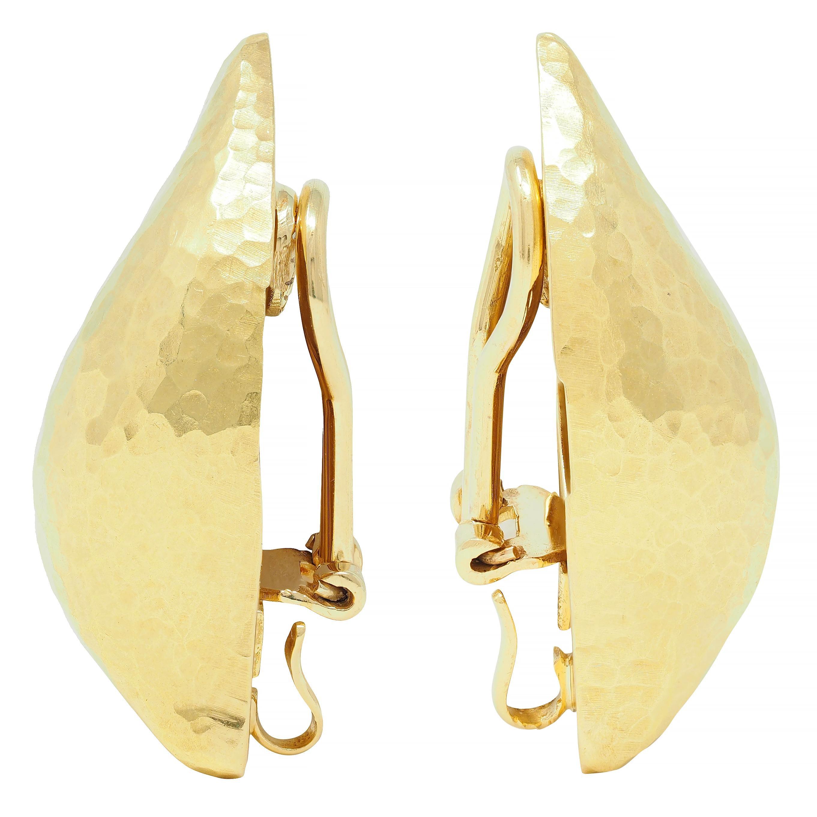 Paloma Picasso Tiffany & Co. 1989 18K Hammered Leaf Vintage Ear-Clip Earring