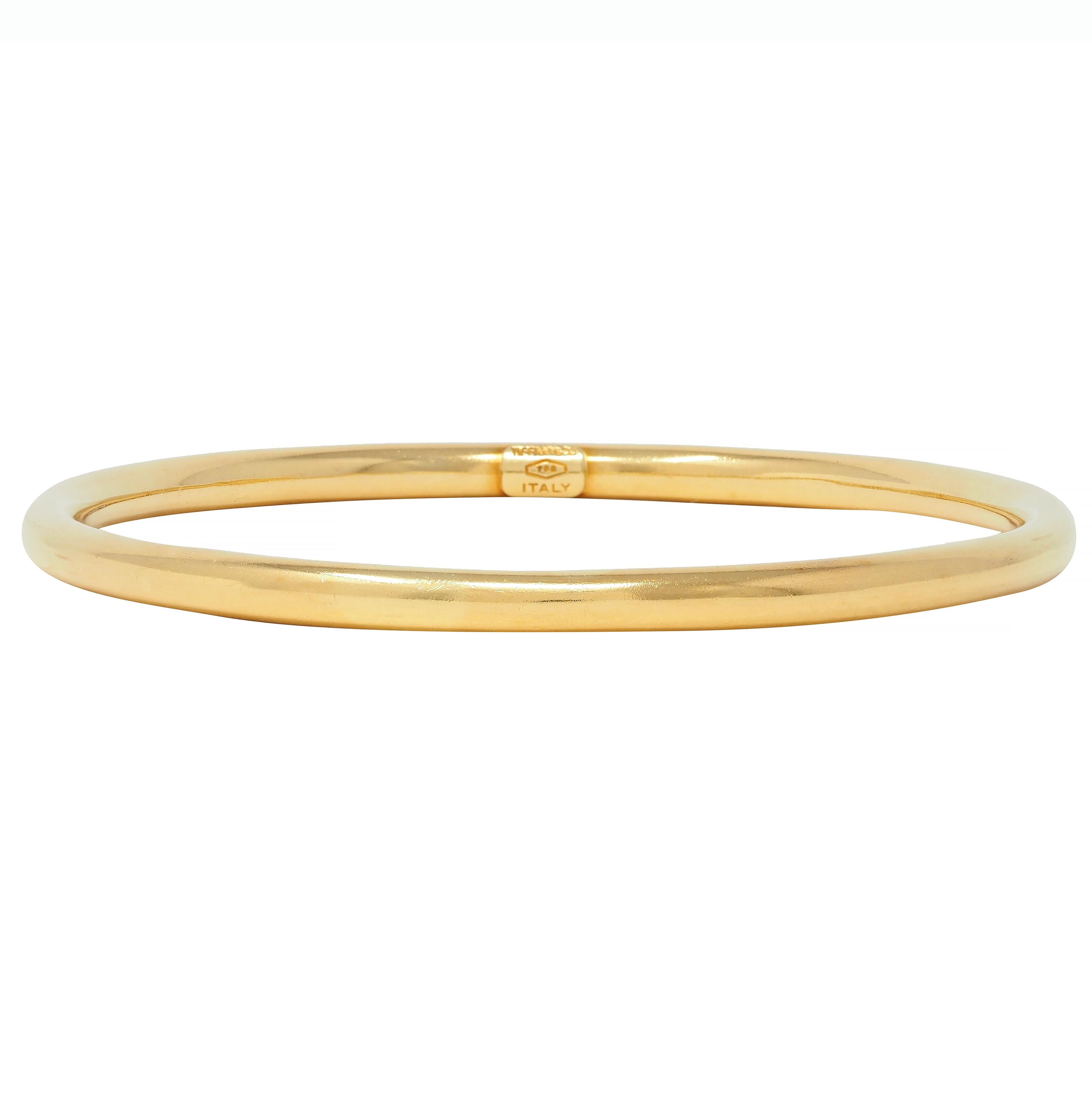 Tiffany & Co. 1990's 18 Karat Yellow Gold Vintage Oval Bangle Bracelet