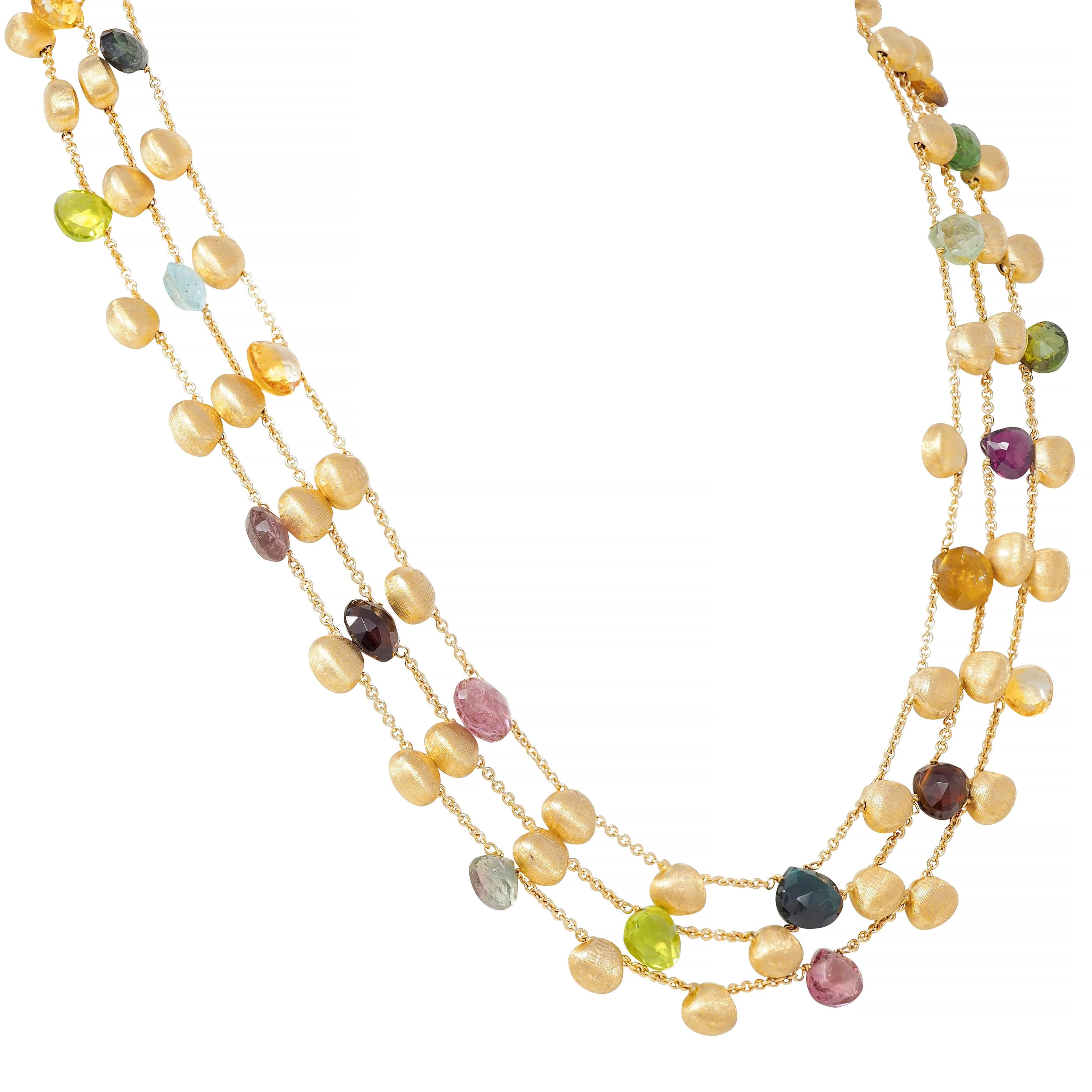 Marco Bicego Contemporary Multi-Gem 18K Gold Paradise Multi-Strand Necklace