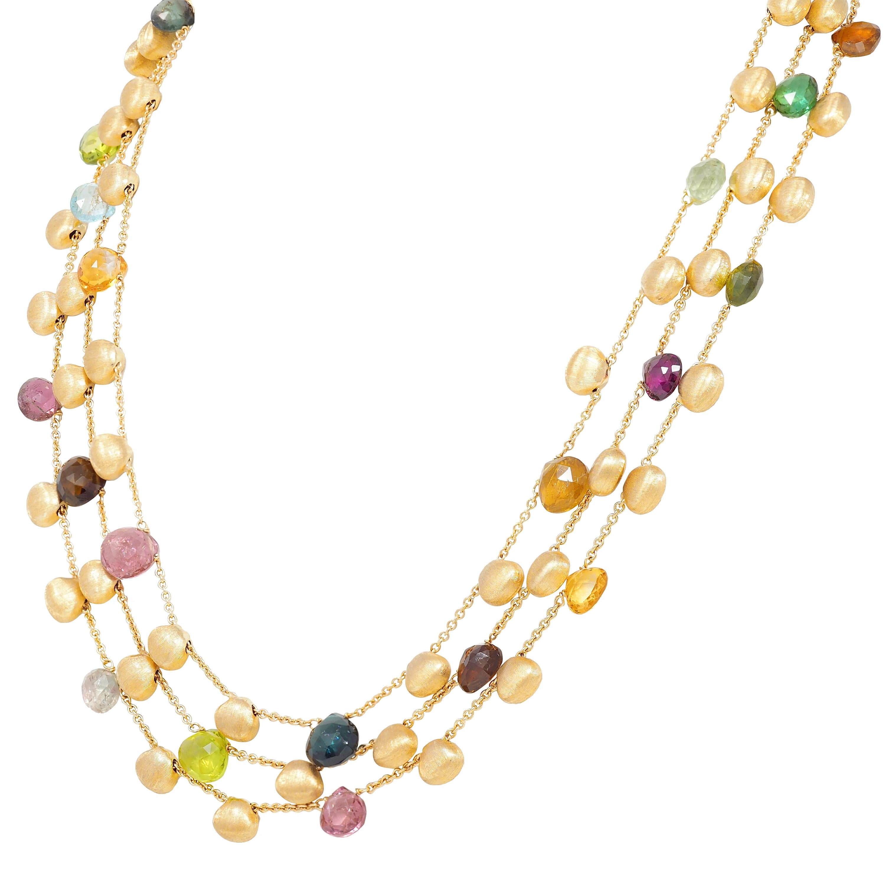 Marco Bicego Contemporary Multi-Gem 18K Gold Paradise Multi-Strand Necklace