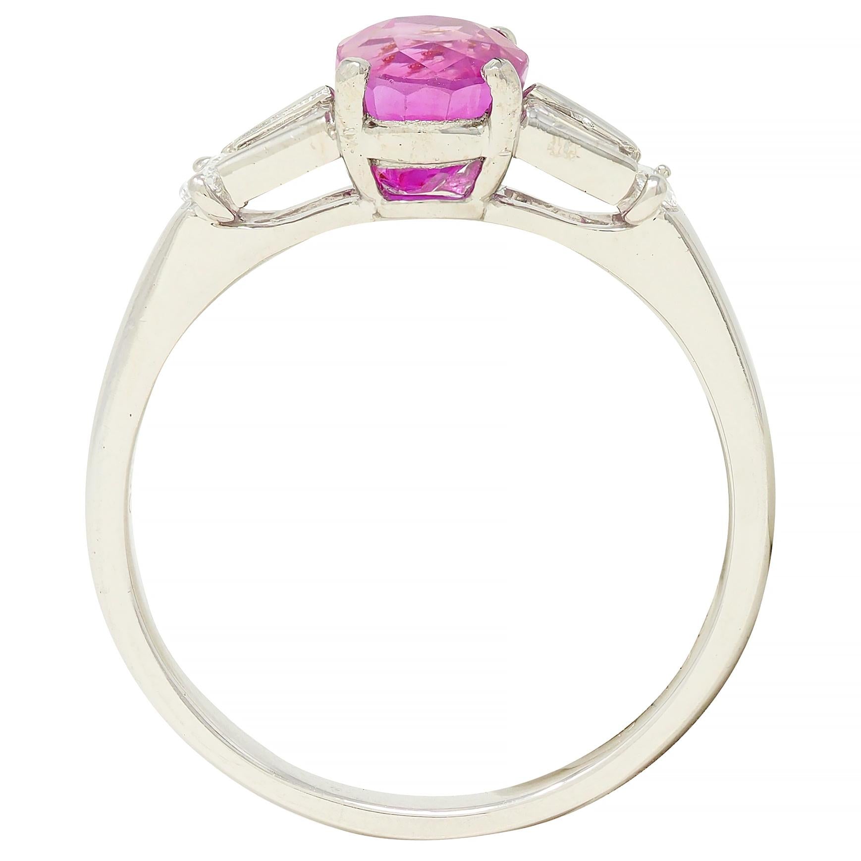 Contemporary 2.23 CTW No Heat Burma Ruby Diamond Platinum Ring GIA