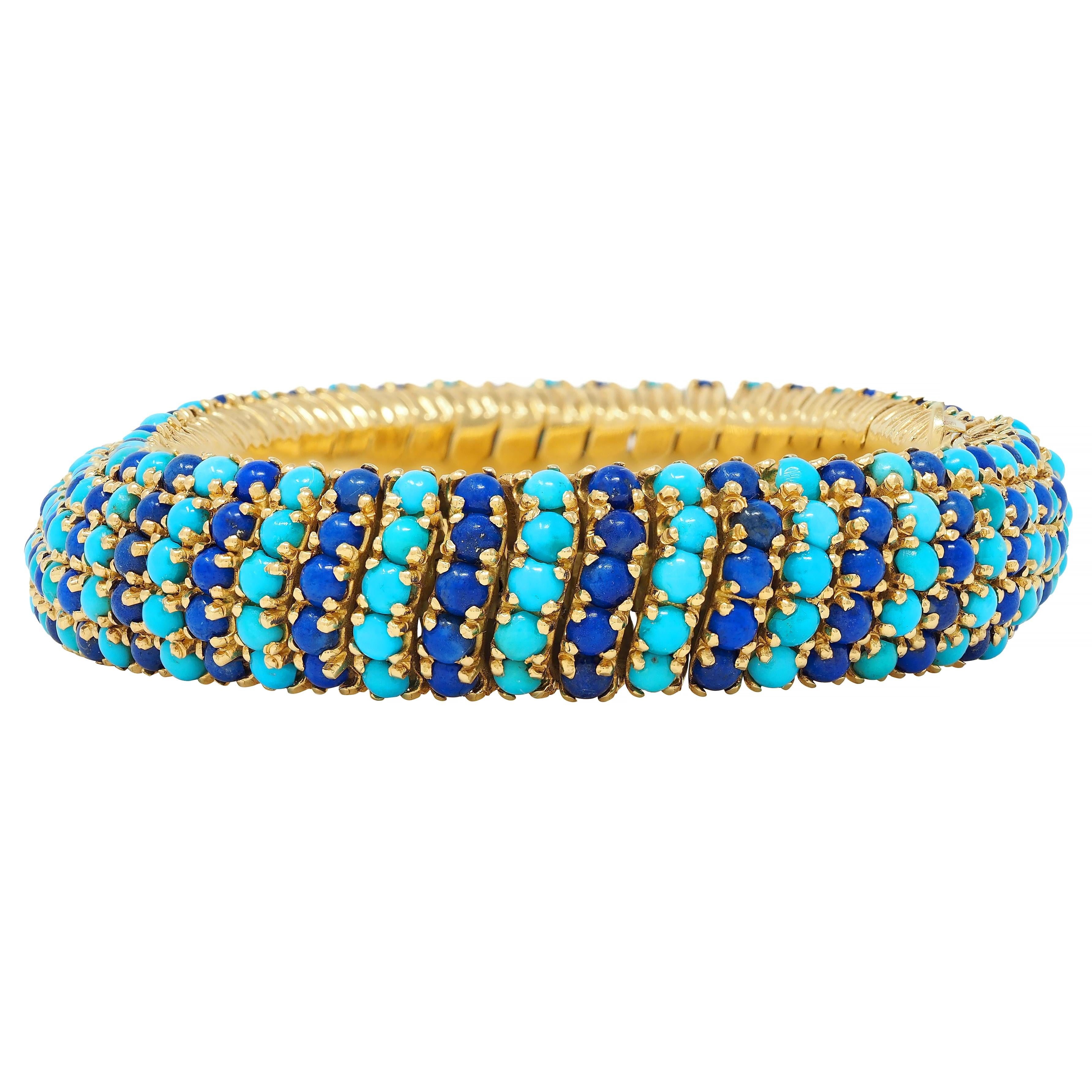 Pomellato Lapis Lazuli Turquoise 18 Karat Yellow Gold Vintage Bracelet