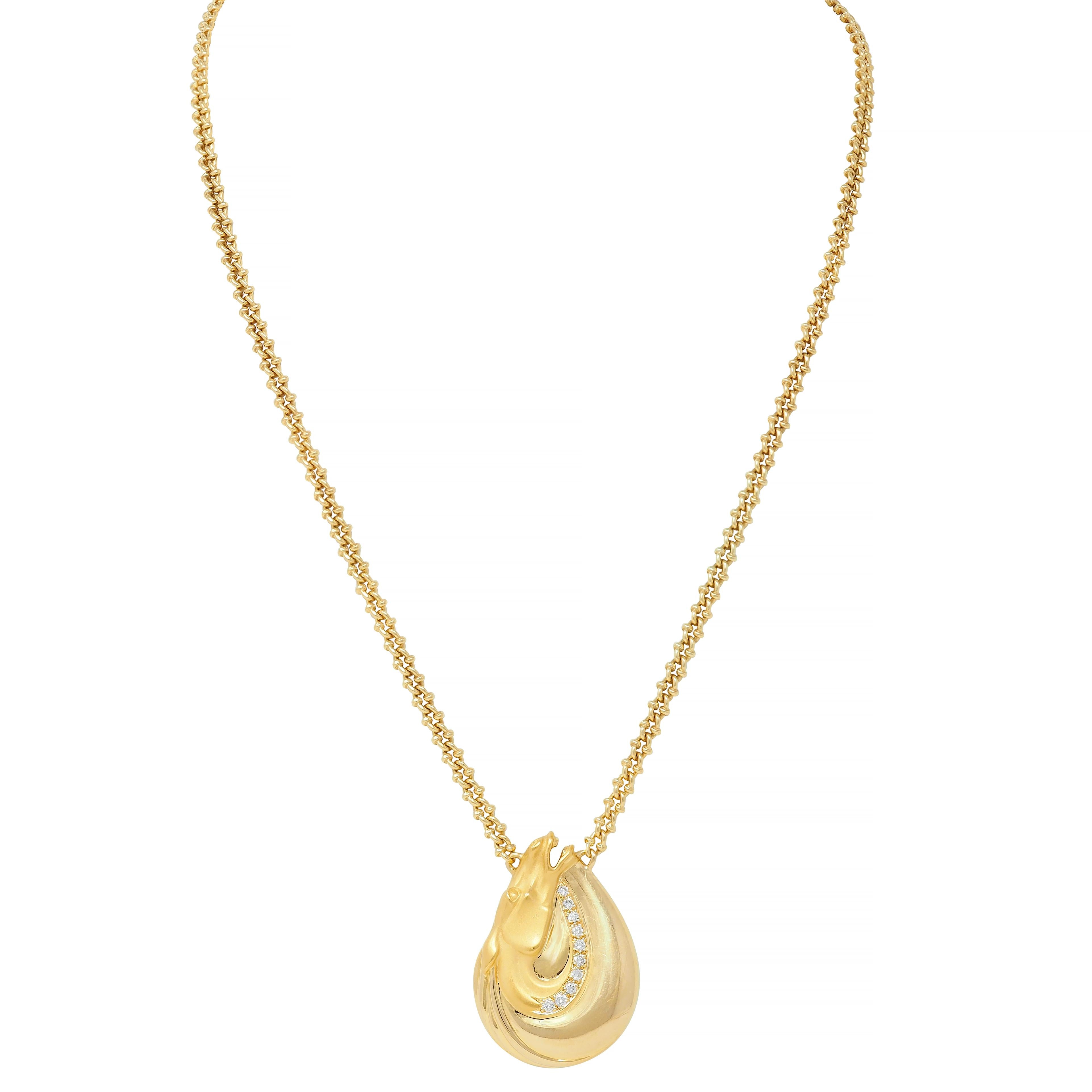 Carrera Y Carrera Diamond 18 Karat Yellow Gold Horse Ecuestre Station Necklace