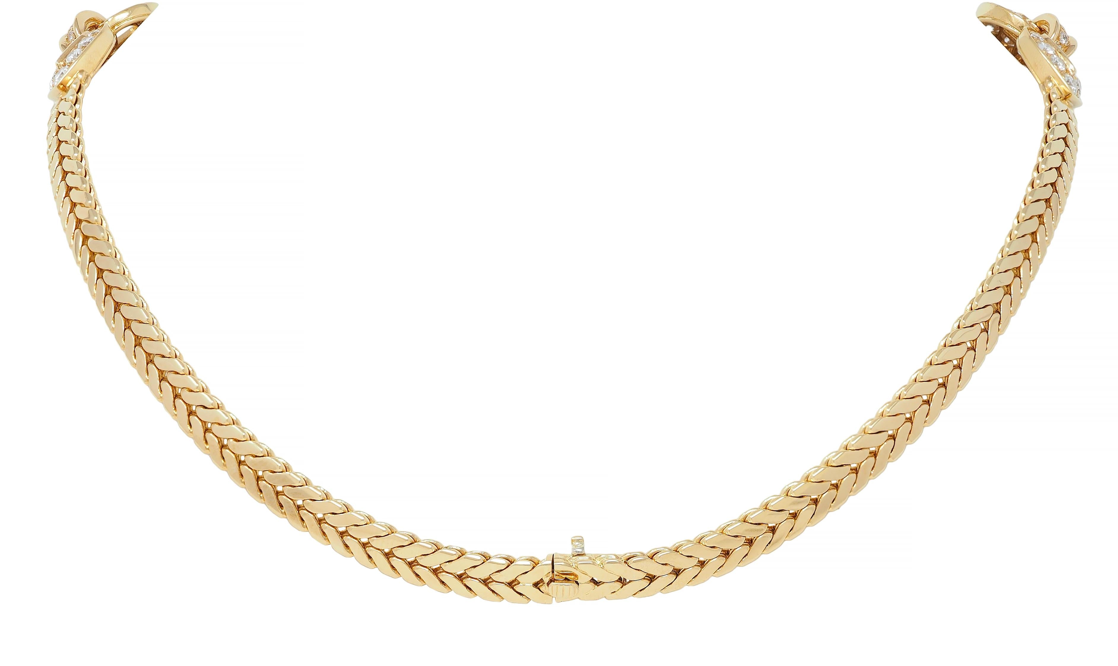 Cartier Paris Georges L'Enfant 3.45 CTW Diamond 18K Gold Agrafe Collar Necklace