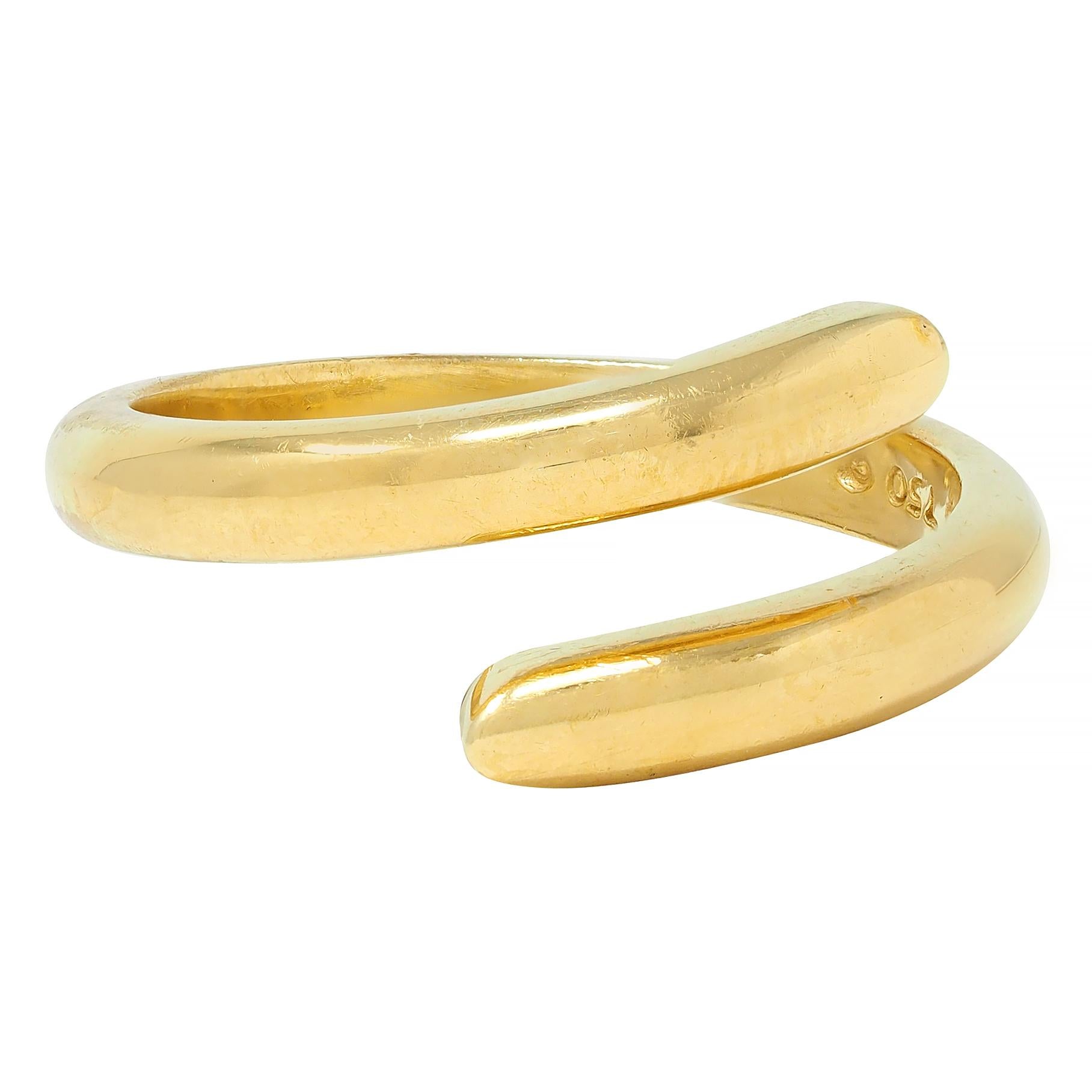 Hidalgo 1990's 18 Karat Yellow Gold Vintage Bypass Band Ring