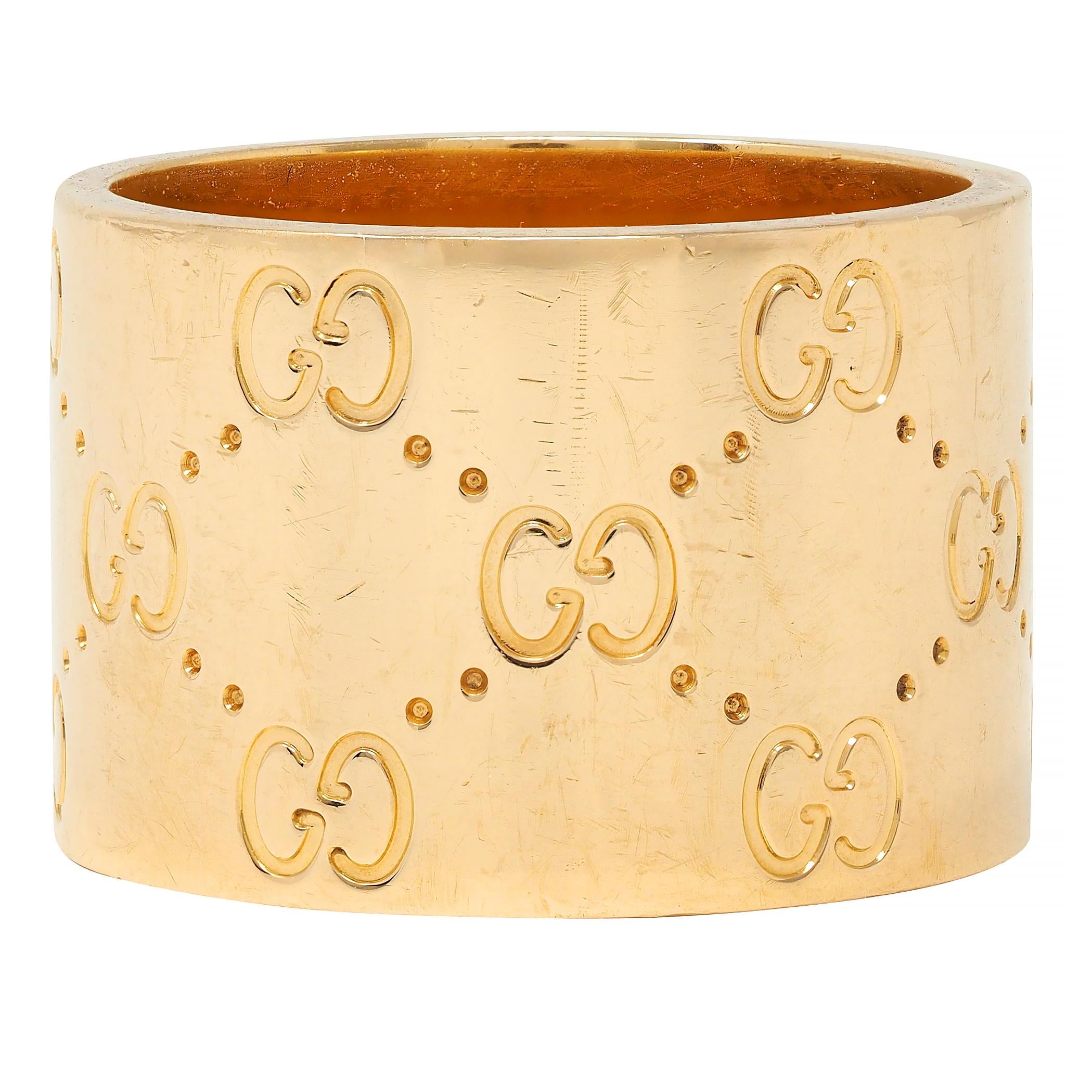 Gucci Contemporary 18 Karat Yellow Gold Icon Wide Band Ring