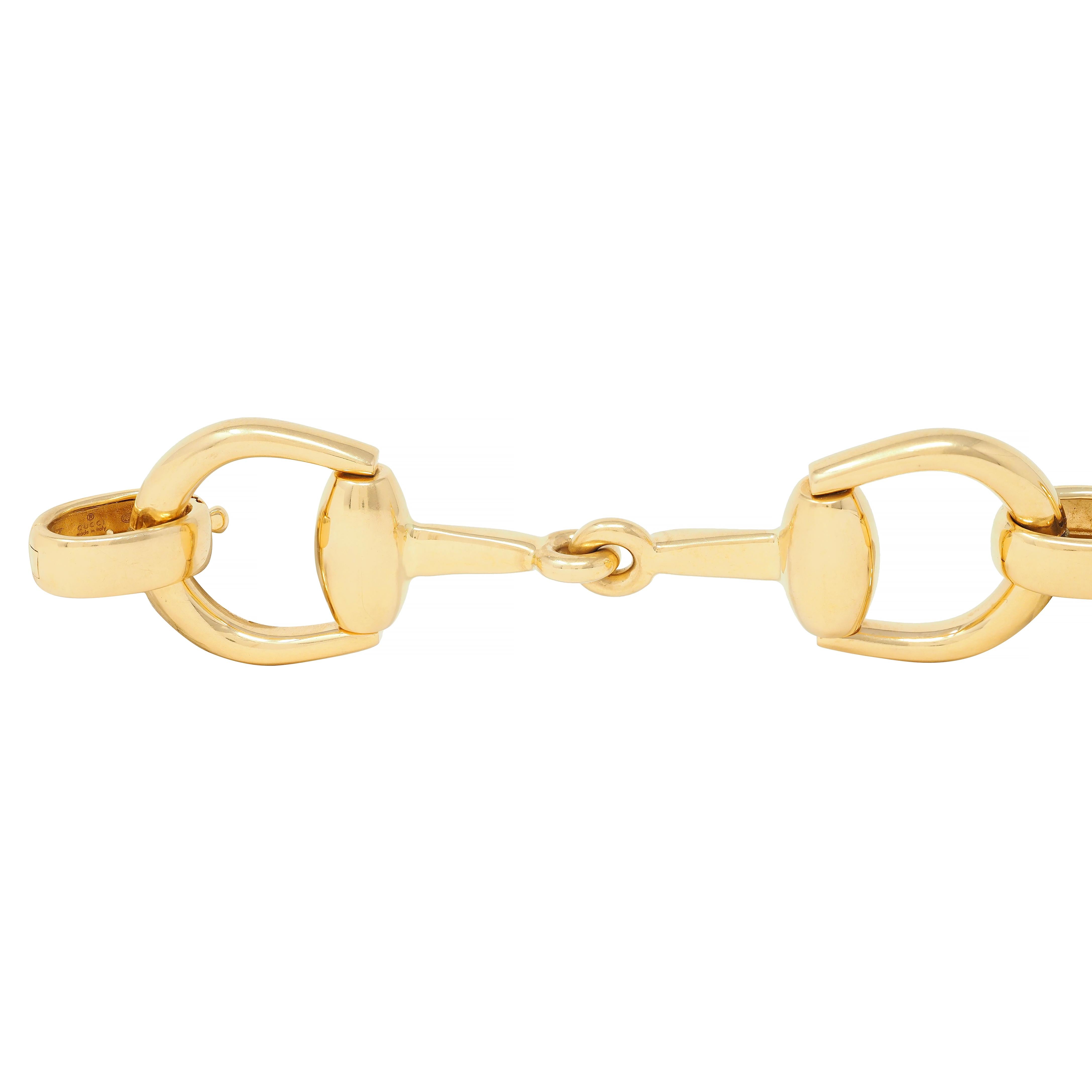 Gucci 18 Karat Yellow Gold Vintage Horsebit Link Bracelet