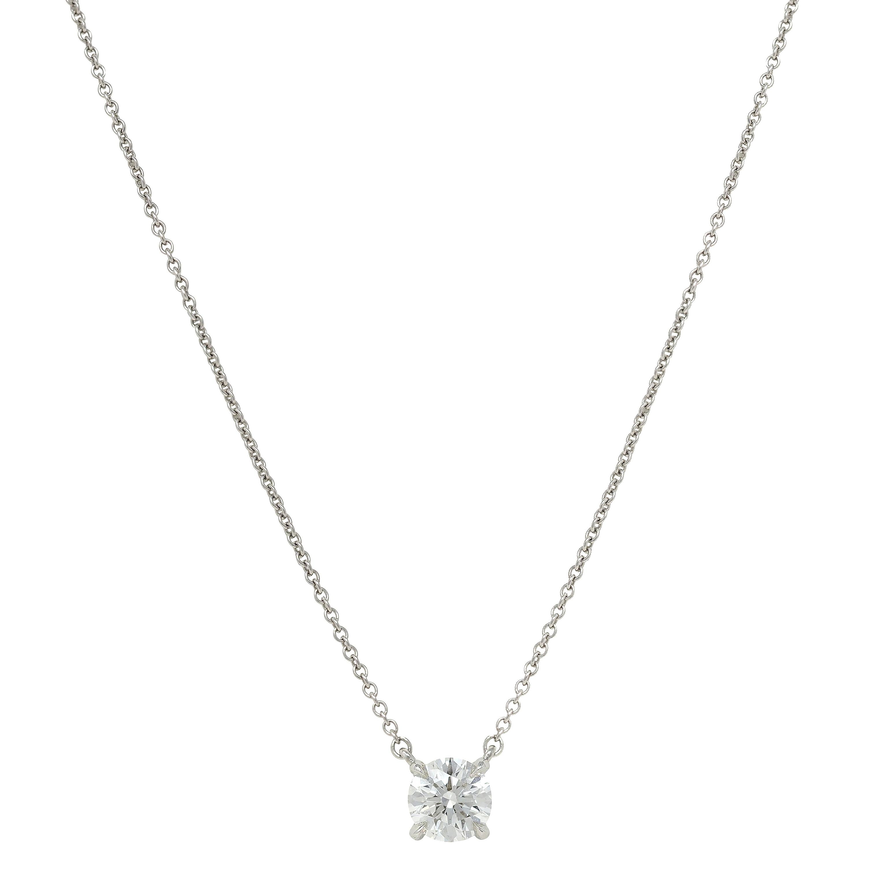 Elsa Peretti Tiffany & Co. 0.96 CTW Diamond Platinum Vintage Station Necklace