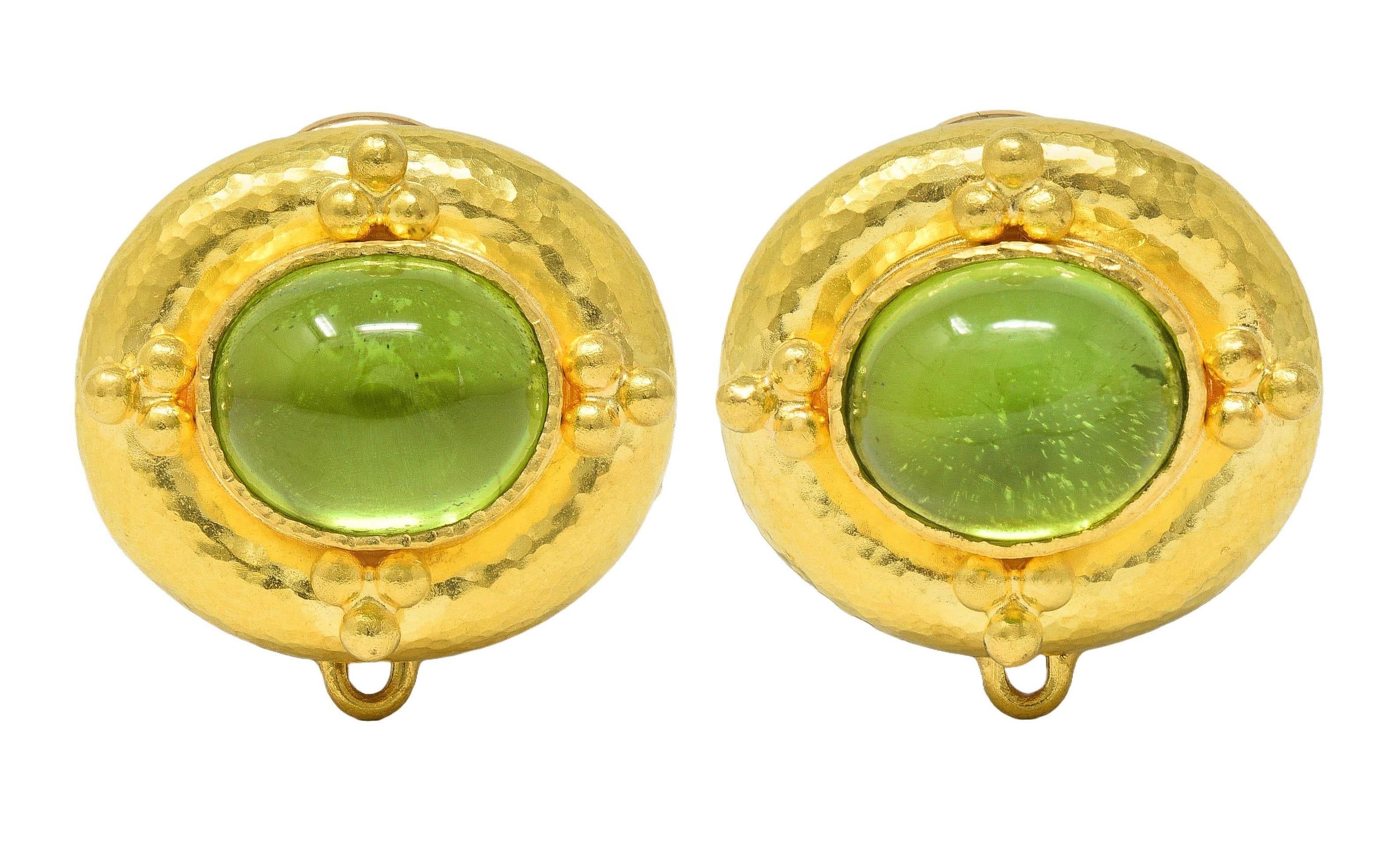 Elizabeth Locke Contemporary Peridot 19K Yellow Gold Day-To-Night Drop Earrings