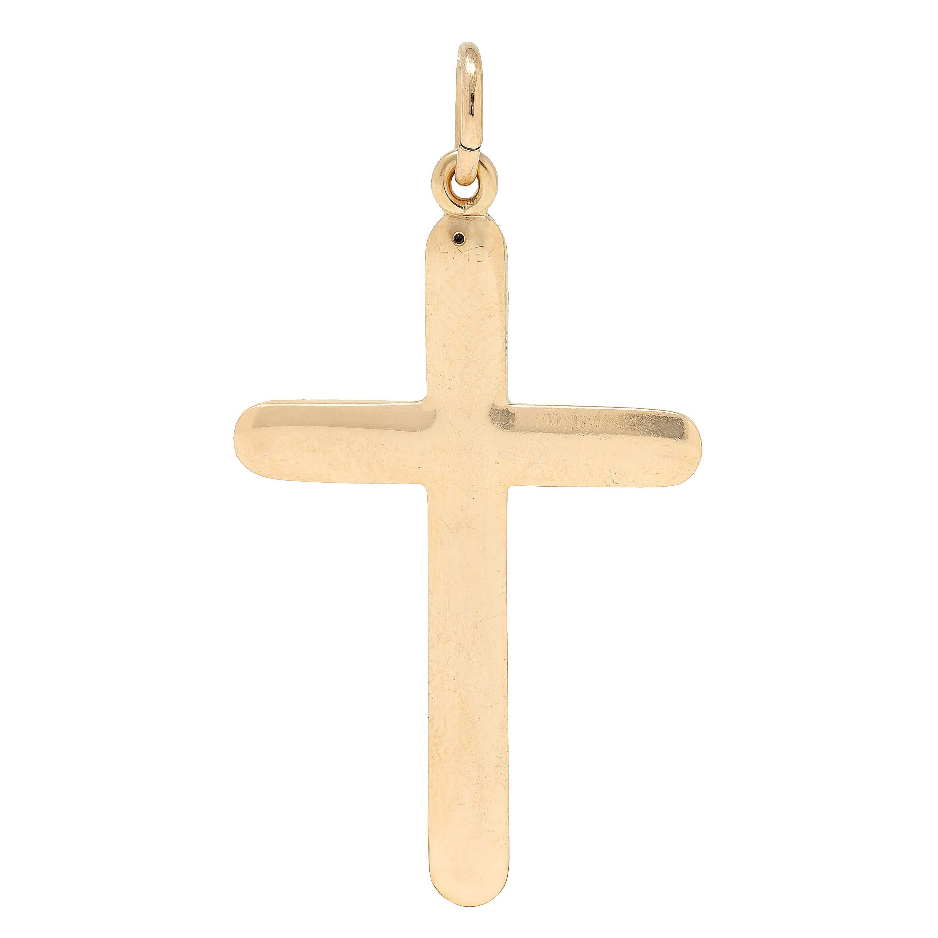 Victorian Seed Pearl 14 Karat Yellow Gold Antique Cross Pendant