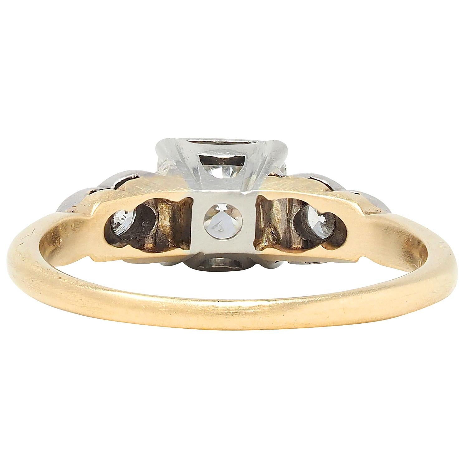 Jabel Retro Diamond 14K Yellow Gold Vintage Stepped Engagement Ring