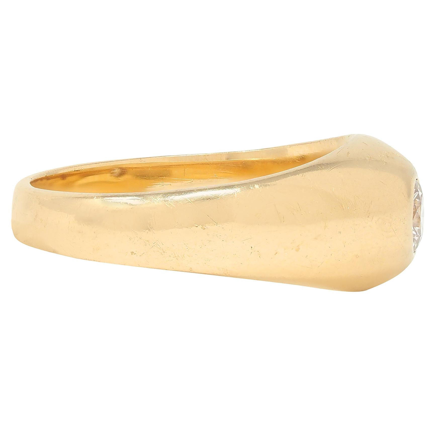 1960's Transitional Cut Diamond 14K Gold Vintage Solitaire Engagement Ring