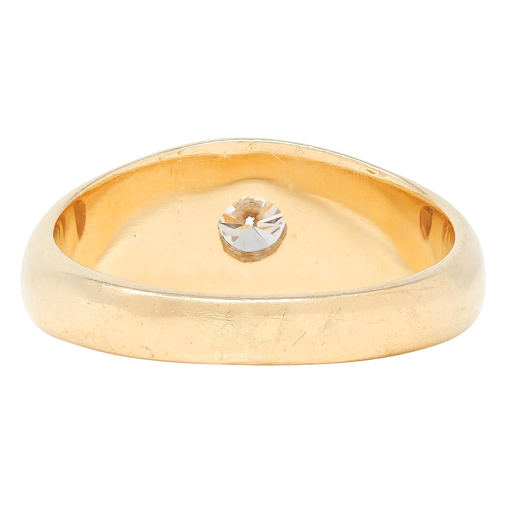 1960's Transitional Cut Diamond 14K Gold Vintage Solitaire Engagement Ring