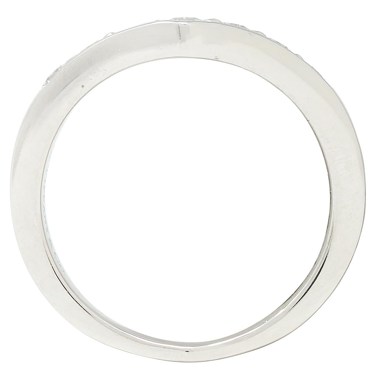 Tiffany & Co. Contemporary Diamond Platinum Chevron V Band Ring