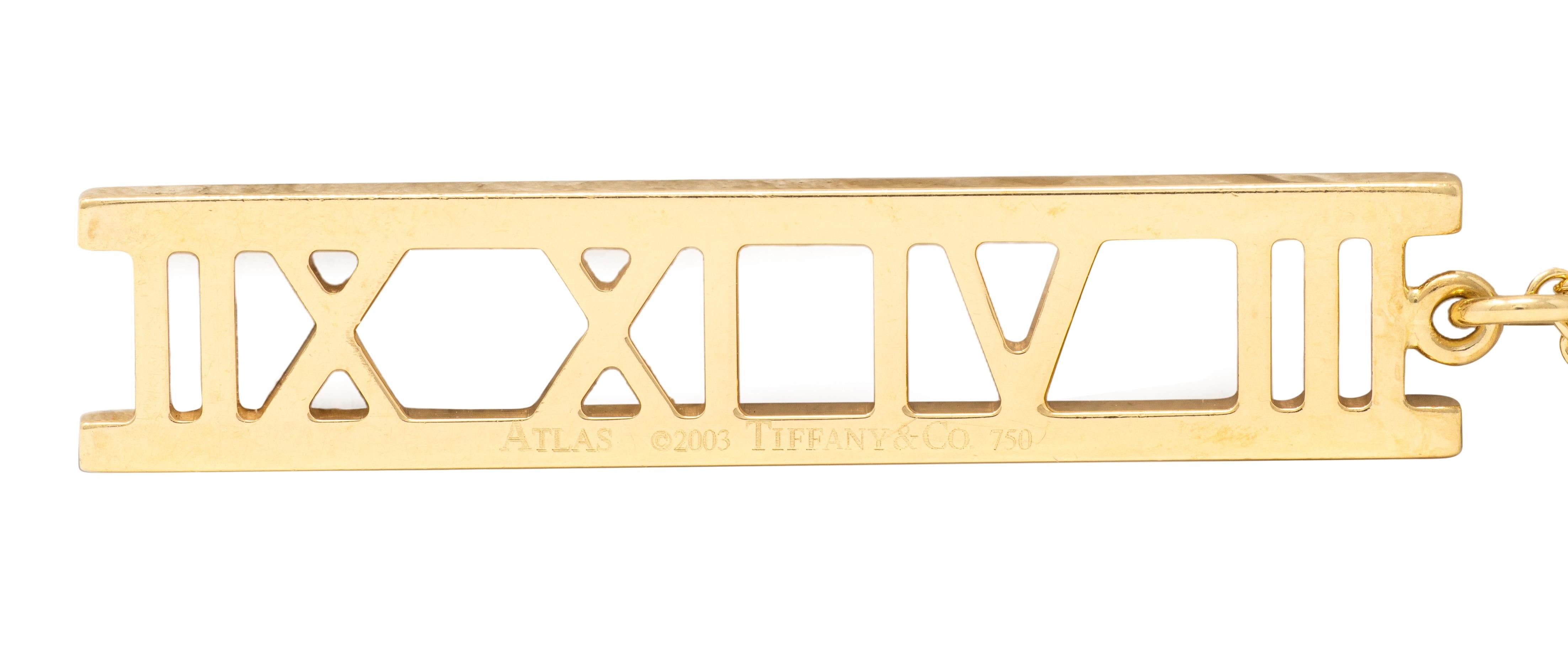 Tiffany & Co. Contemporary 18 Karat Yellow Gold Atlas Bar Pendant Necklace