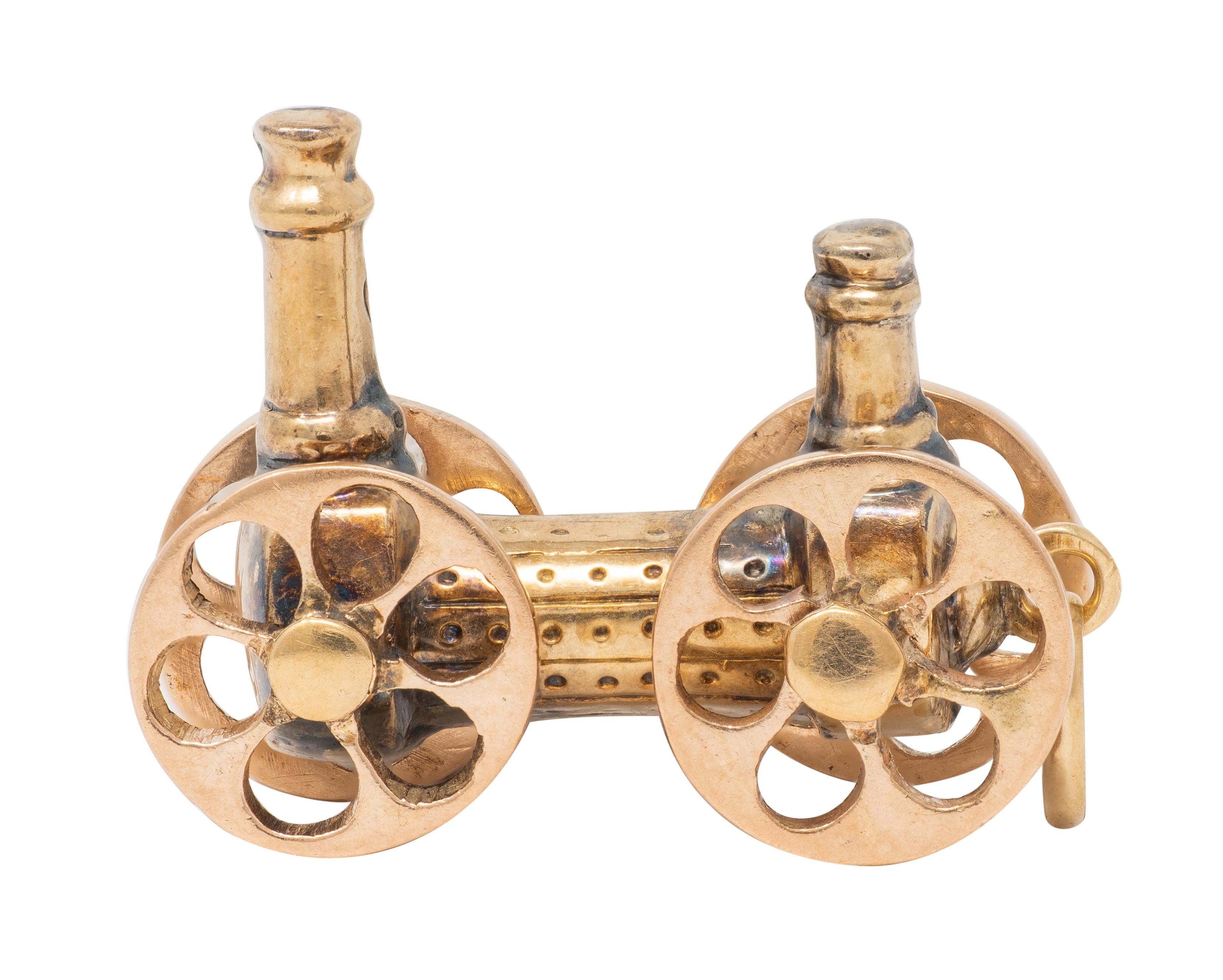 Victorian 14 Karat Two-Tone Gold Antique Locomotive Train Charm