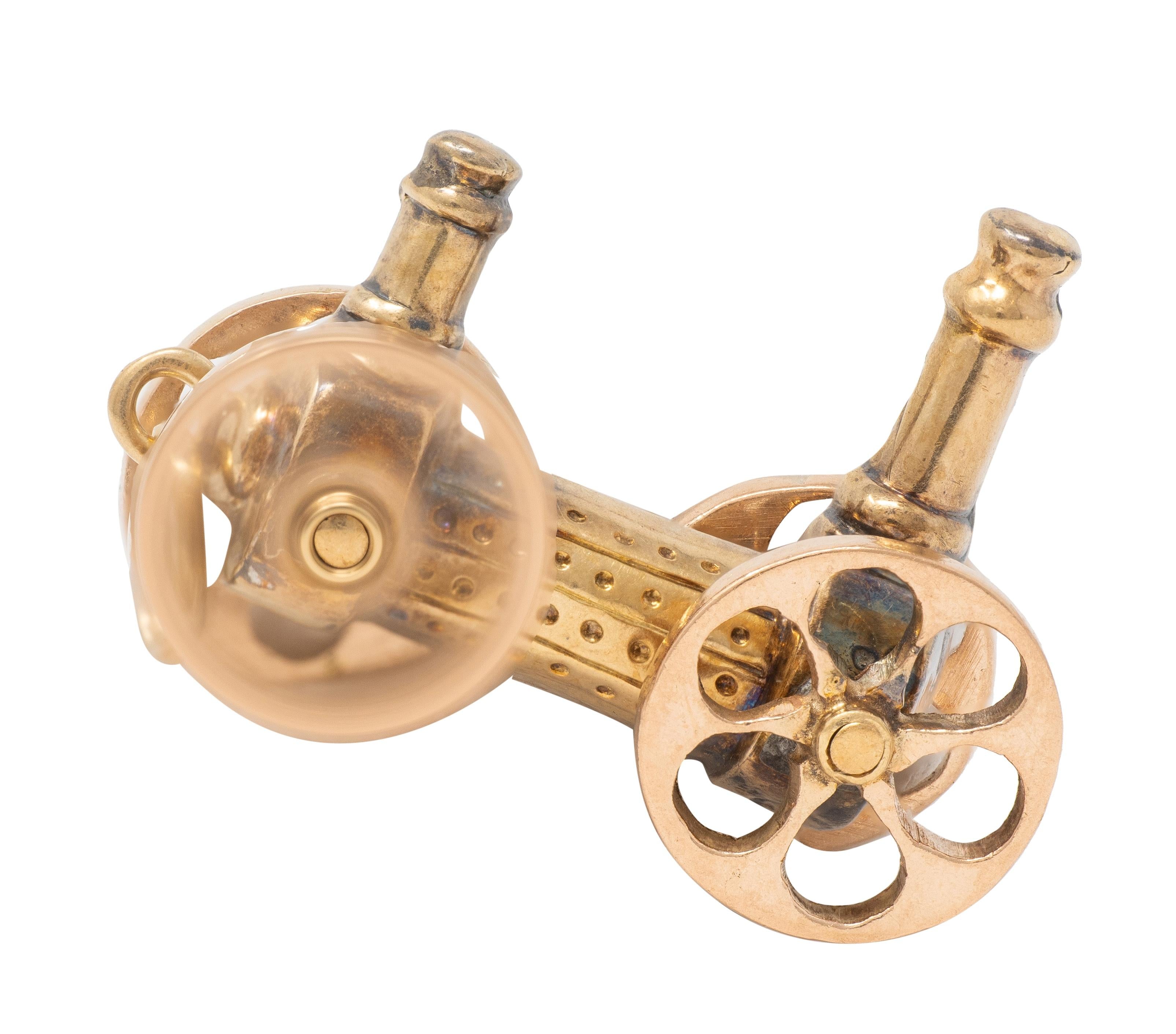 Victorian 14 Karat Two-Tone Gold Antique Locomotive Train Charm