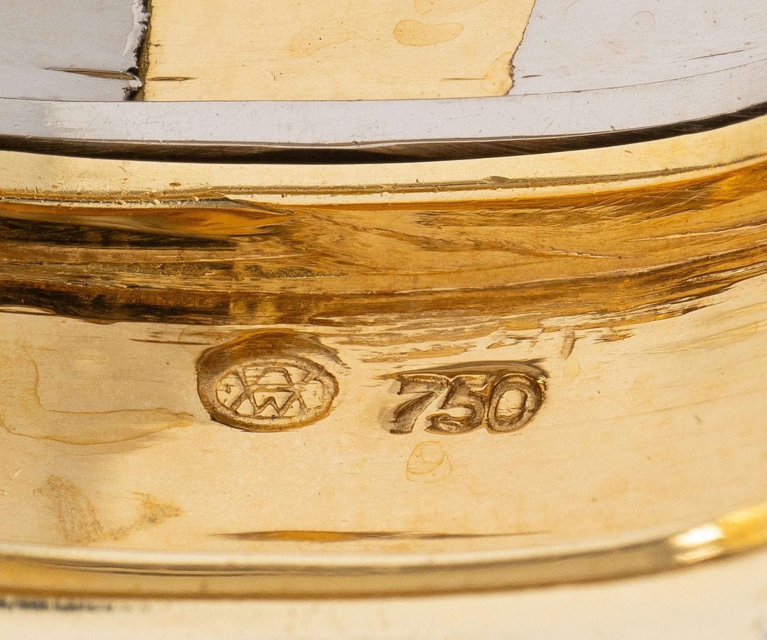 Gubelin by Paul Binder 1970's 18 Karat Two-Tone Gold Vintage T Puzzle Band Ring