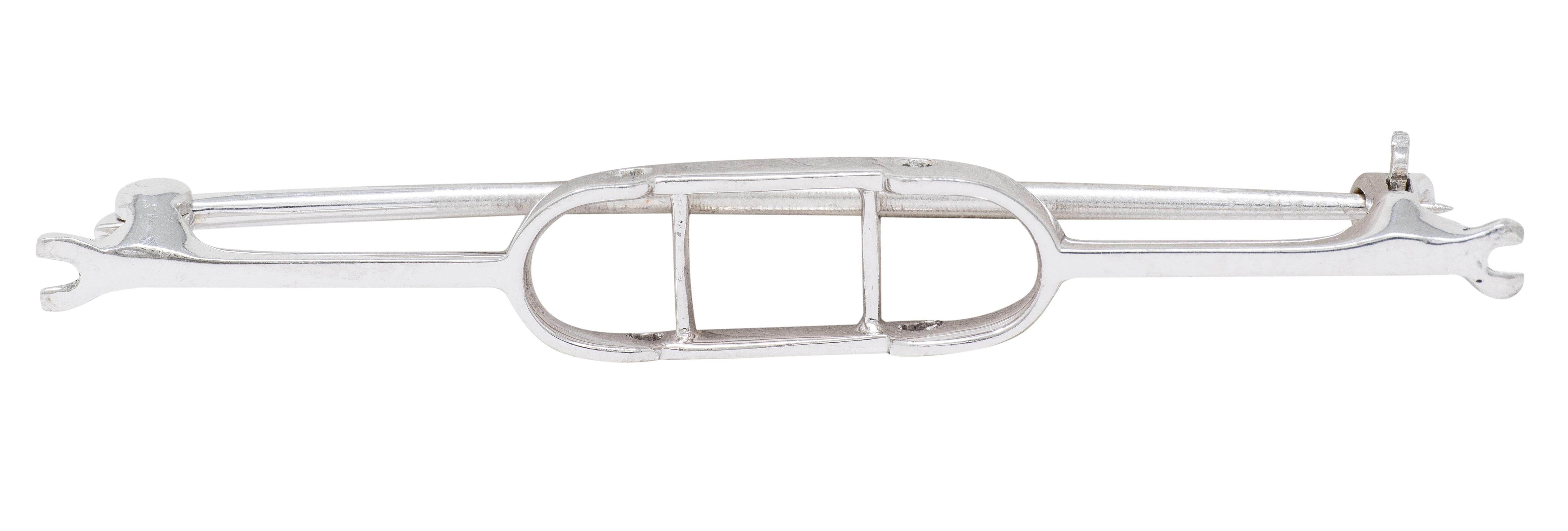 Art Deco Ruby Diamond Platinum Vintage Tutti Frutti Streamlined Brooch Clips