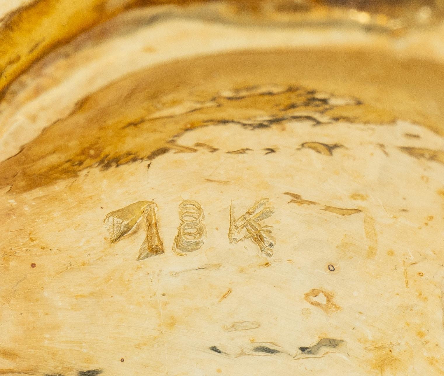 George Lederman 1960's Ruby Diamond 18K Yellow Gold Vintage Teddy Bear Brooch