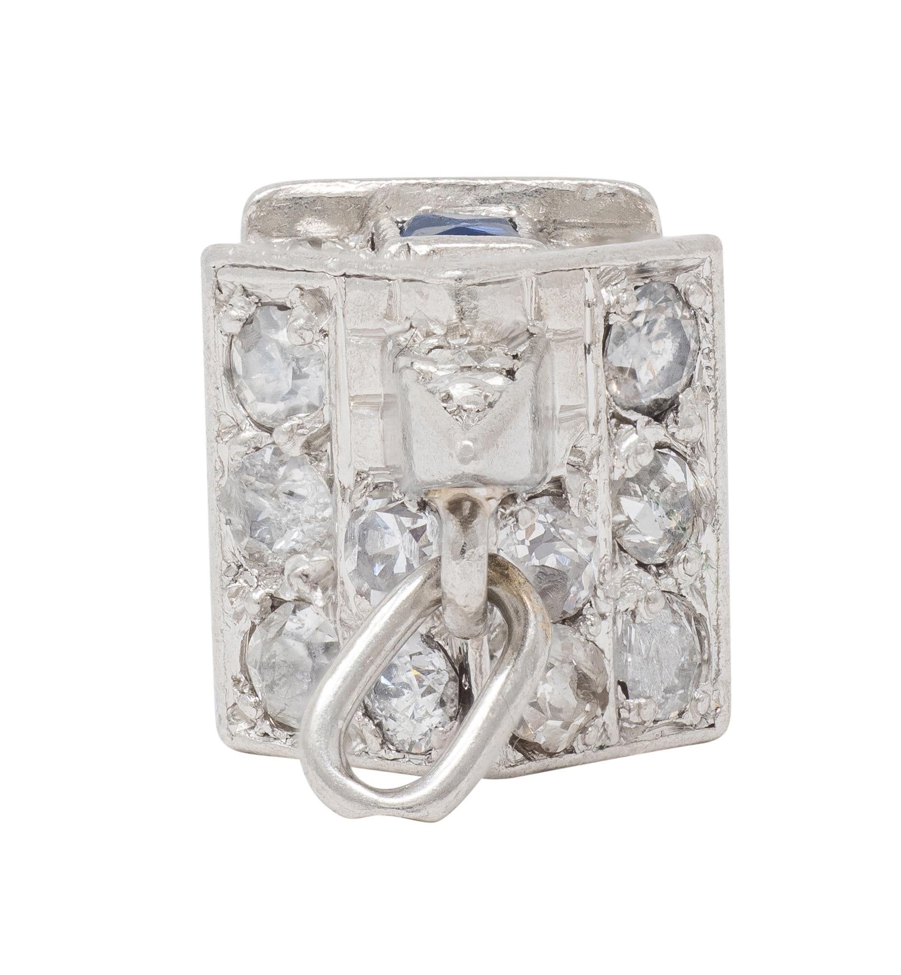 Art Deco Walter Lampl Ruby Sapphire Diamond Platinum Vintage Church House Charm