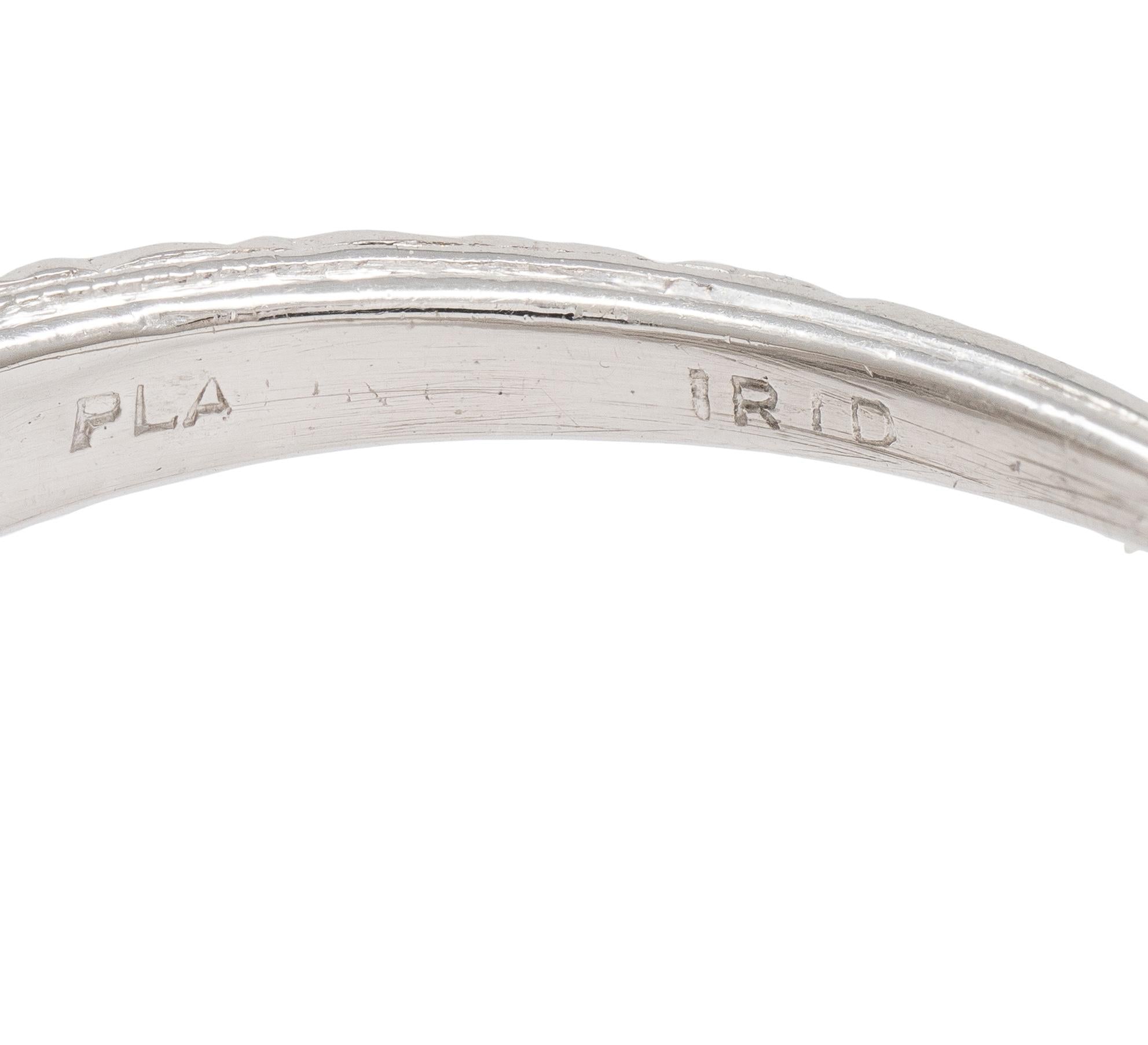 Edwardian 1.25 CTW Mine Diamond Platinum Scrolled Filigree Engagement Ring GIA