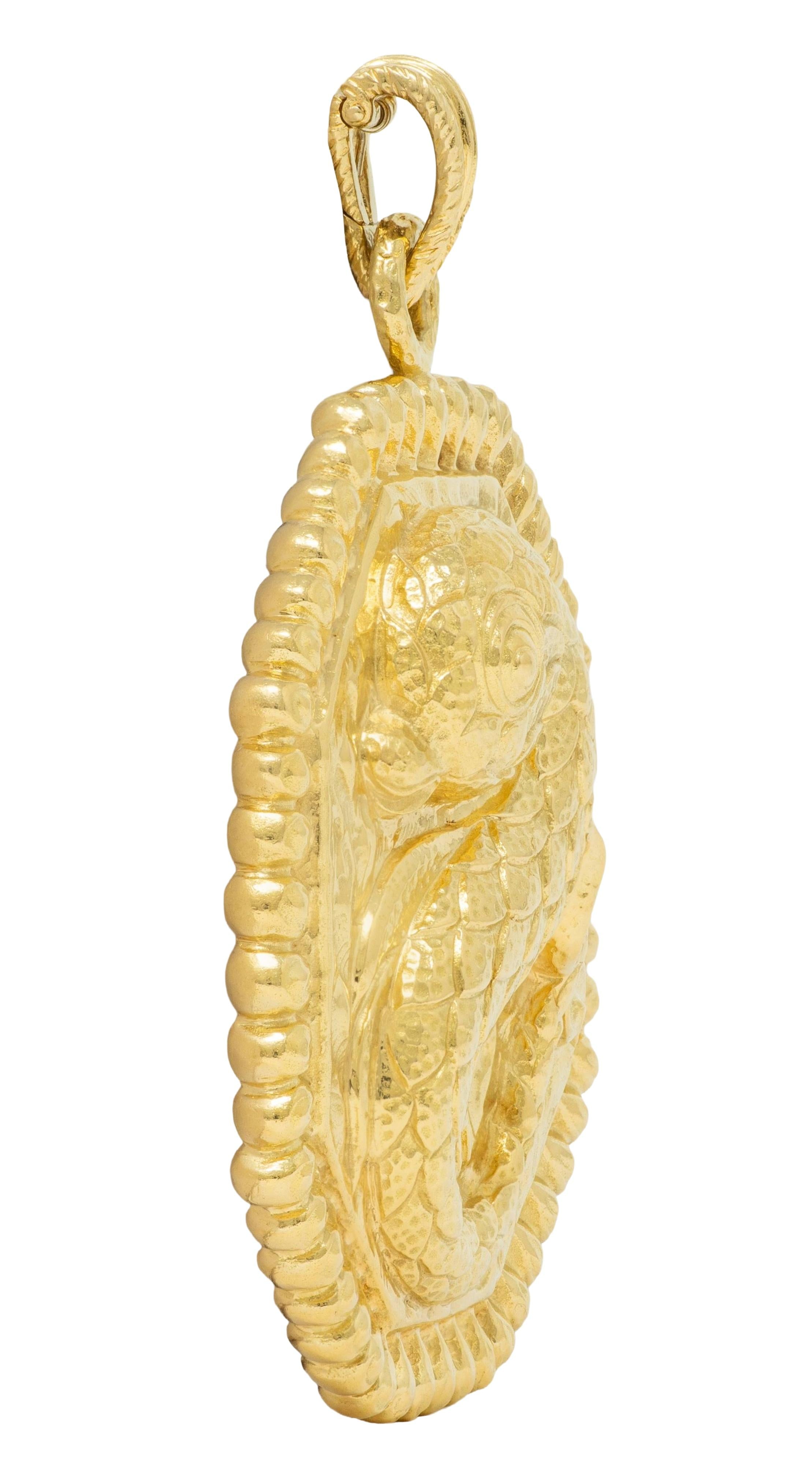 Van Cleef & Arpels French 1970's 18 Karat Yellow Gold Vintage Koi Fish Pendant