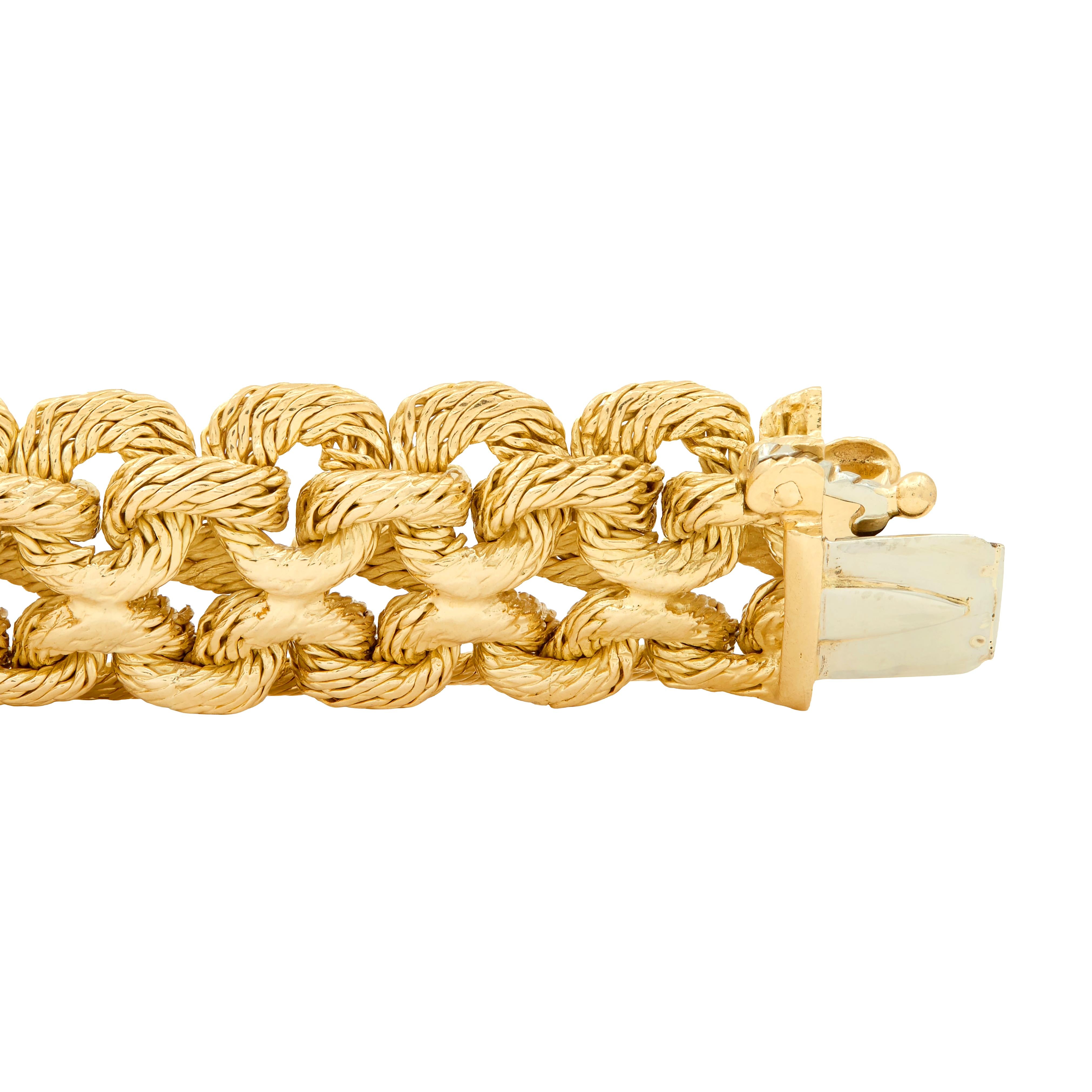 Bulgari Georges L'Enfant 1970's 18K Gold Vintage Woven Mesh Link Bracelet