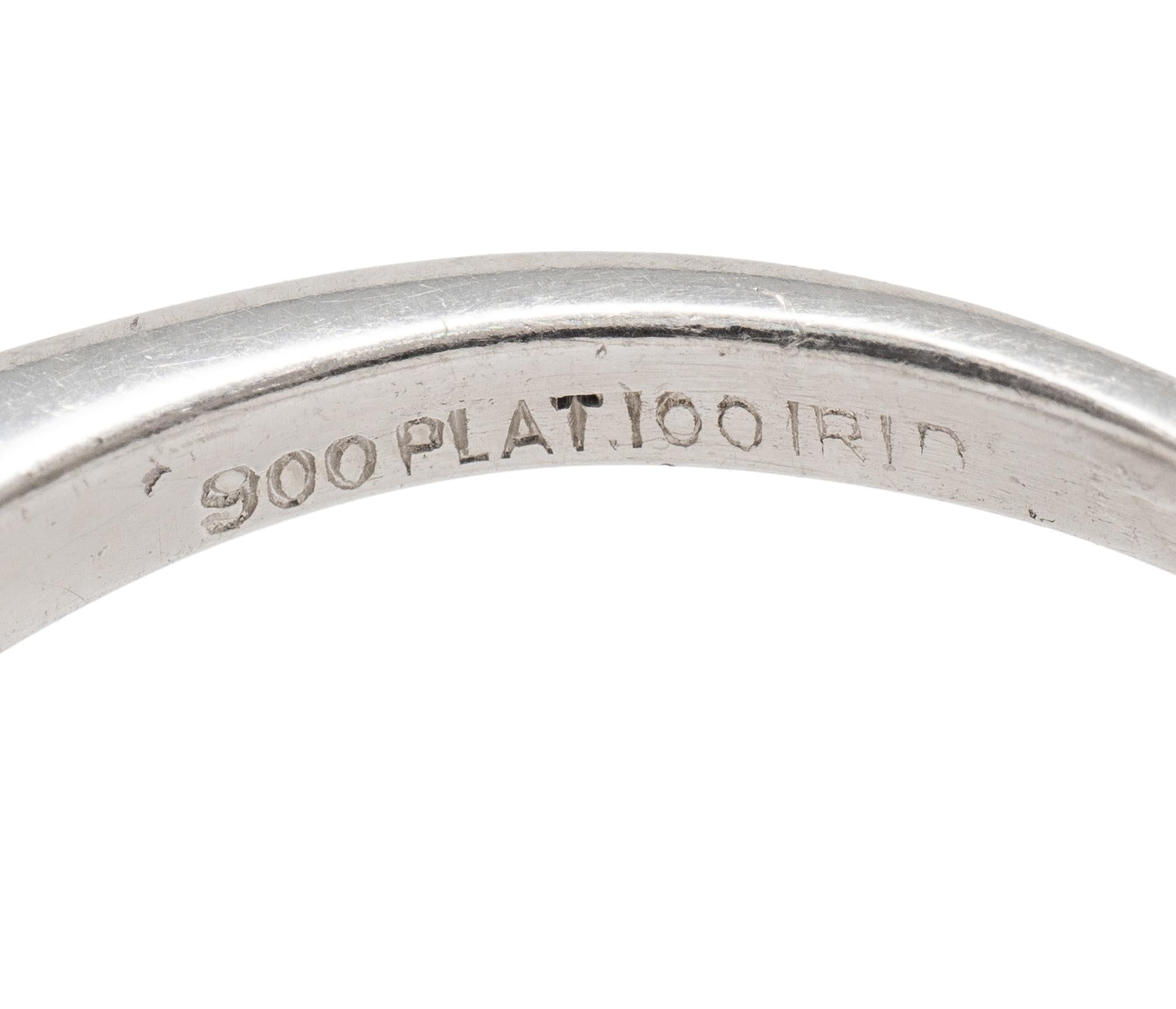 1950's 1.50 CTW Transitional Cut Diamond Platinum Vintage Engagement Ring GIA