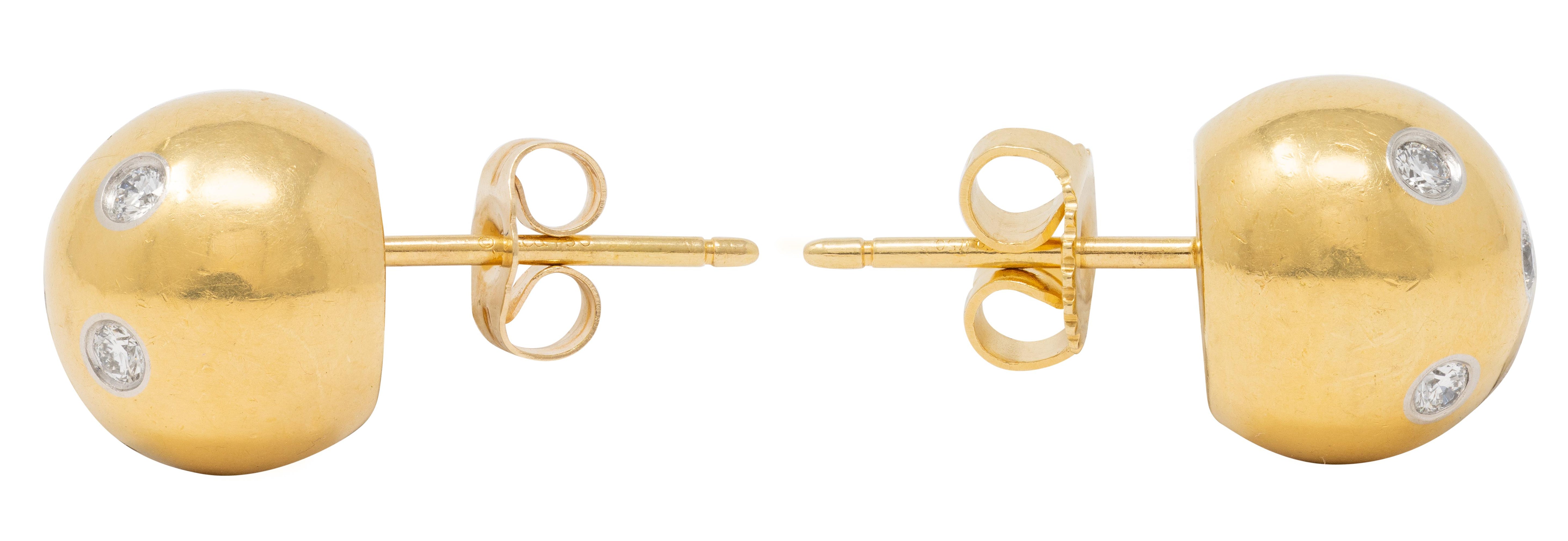 Tiffany & Co. Contemporary Diamond 18K Yellow Gold Etoile Ball Stud Earrings