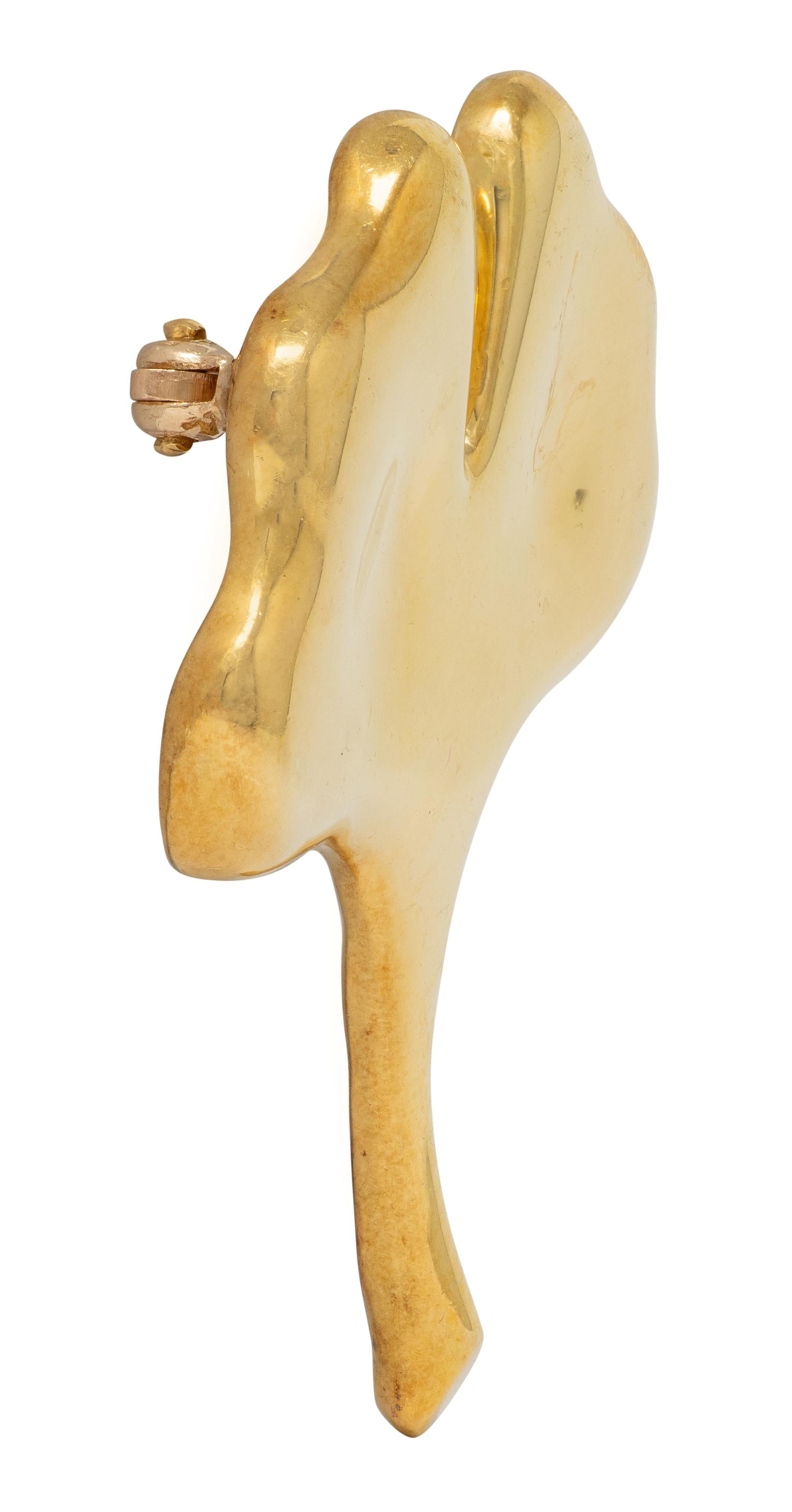 Tiffany & Co. Angela Cummings 1980's 18K Gold Vintage Ginko Leaf Brooch