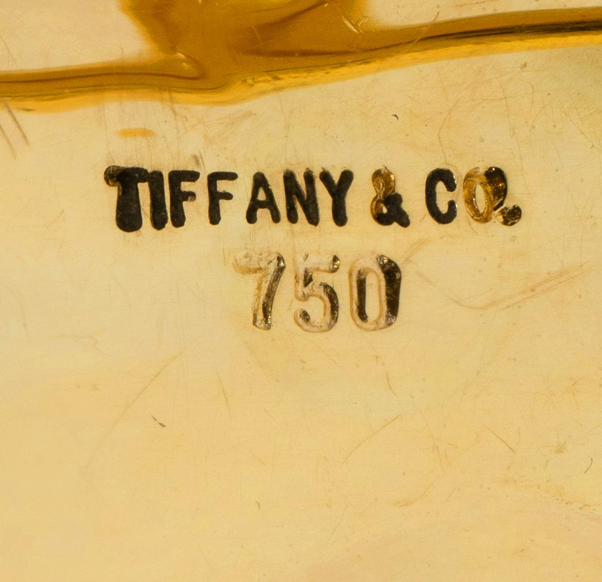 Tiffany & Co. 2000's Diamond 18 Karat Yellow Gold Dogwood Flower Brooch