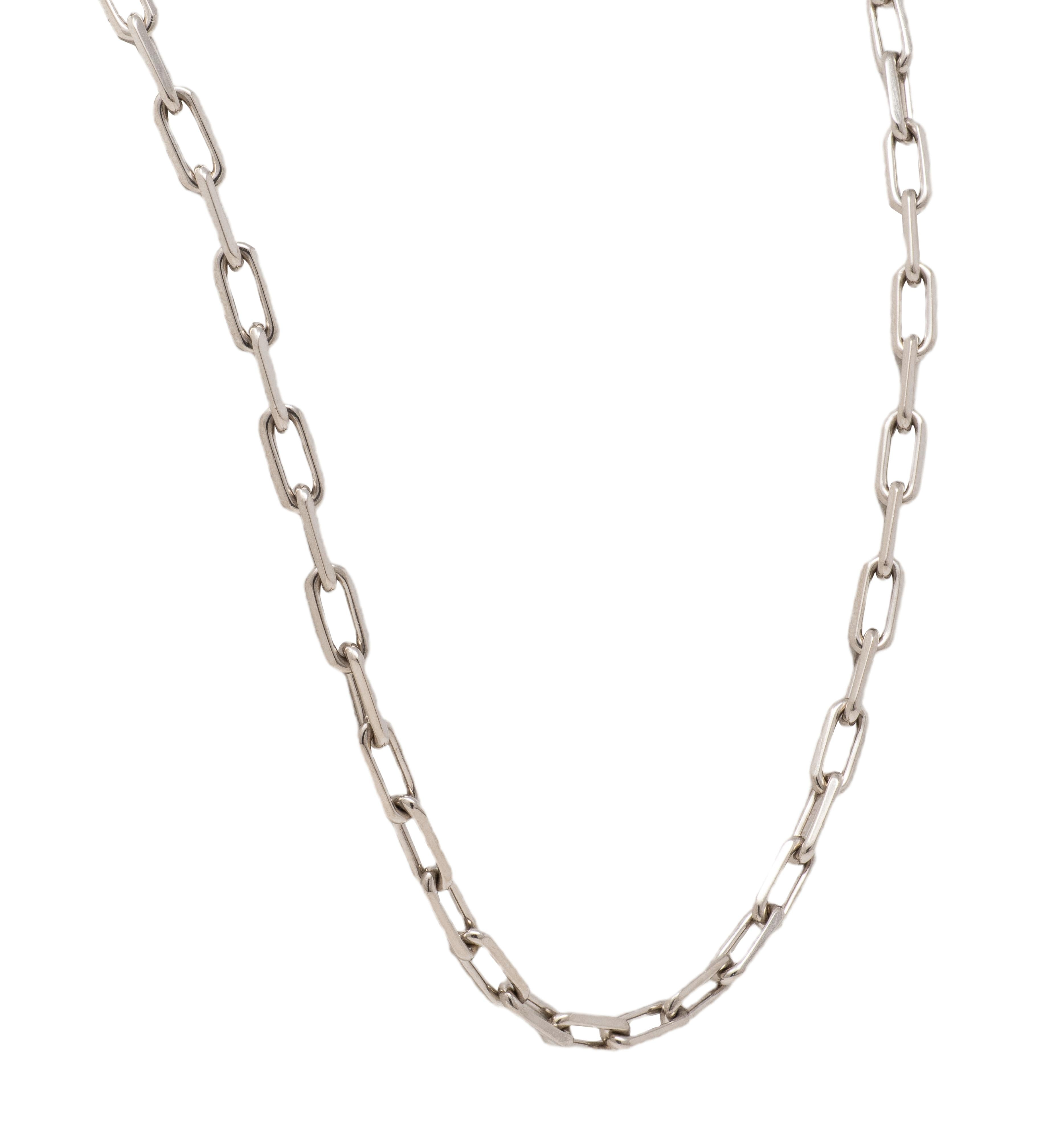 Cartier 2010's 18 Karat White Gold Paperclip Link Unisex Chain Necklace