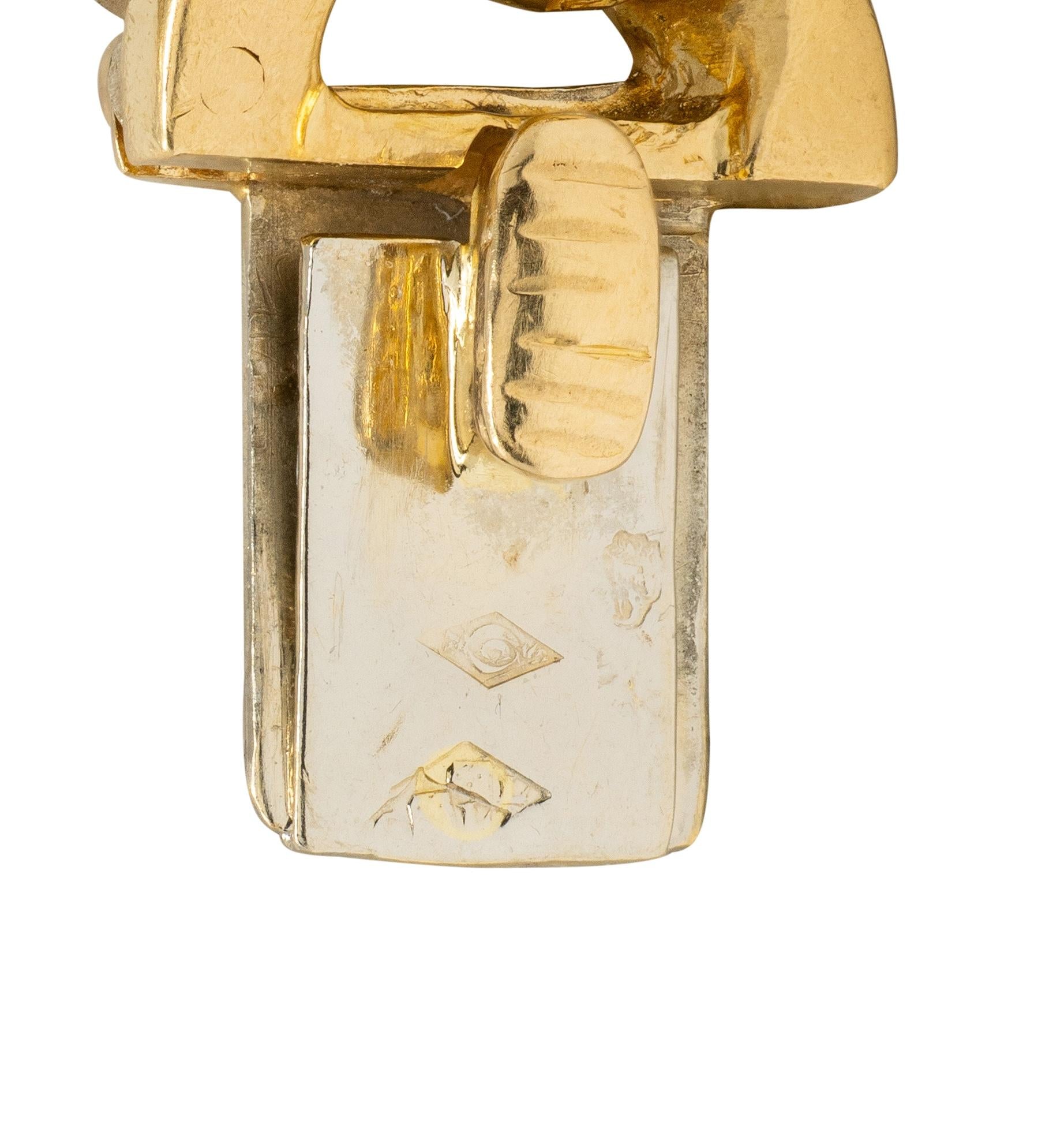 Cartier Paris Georges LEnfant Diamond 18K Gold Vintage Curb Link Unisex Bracelet