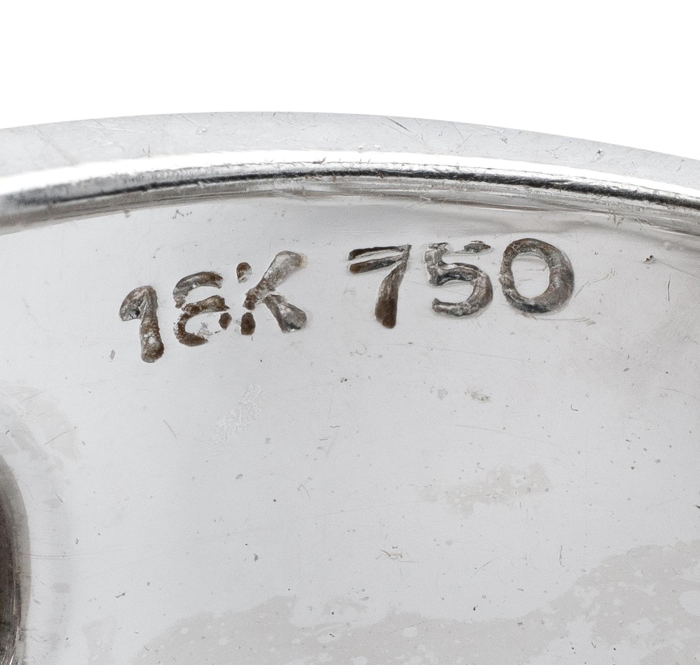 Contemporary Round Diamond 18 Karat White Gold Wide Twist Filigree Band Ring