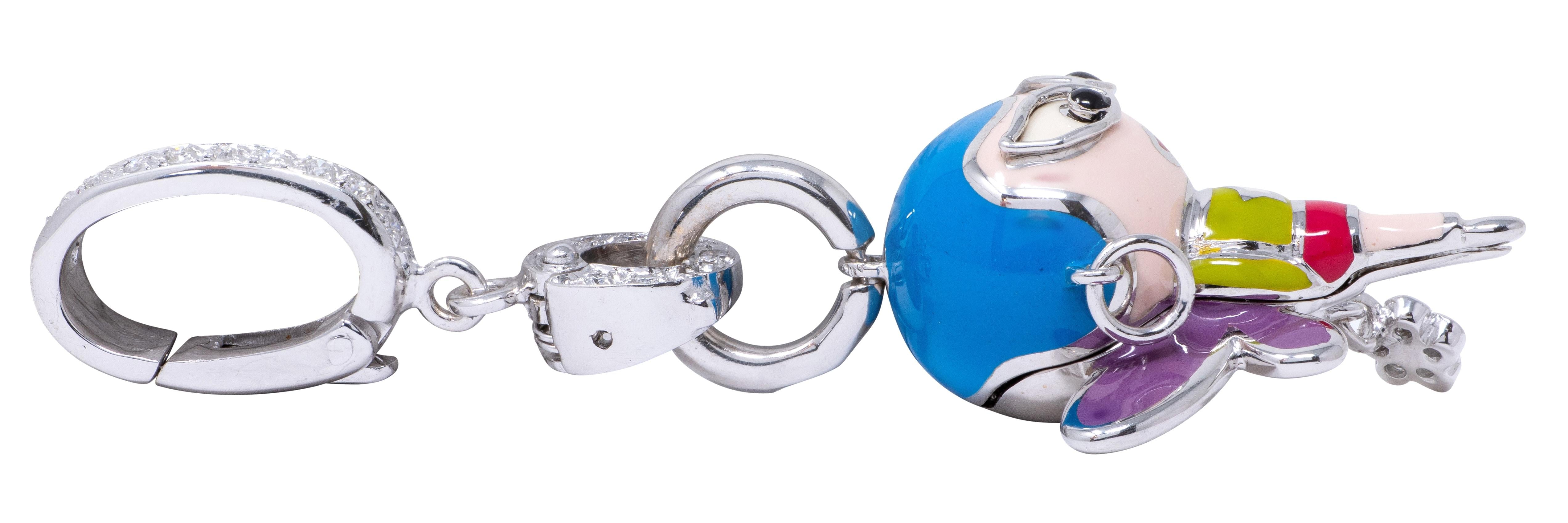 Aaron Basha 2000's Diamond Enamel Supergirl Charm