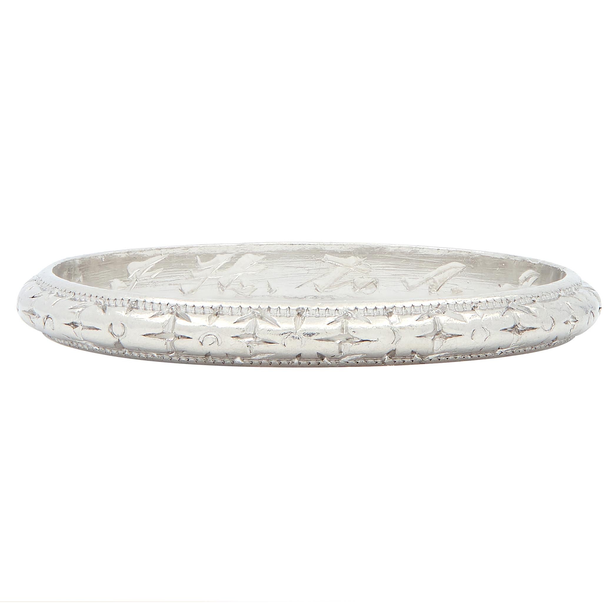 Art Deco 1932 Platinum Orange Blossom Vintage Wedding Band Ring