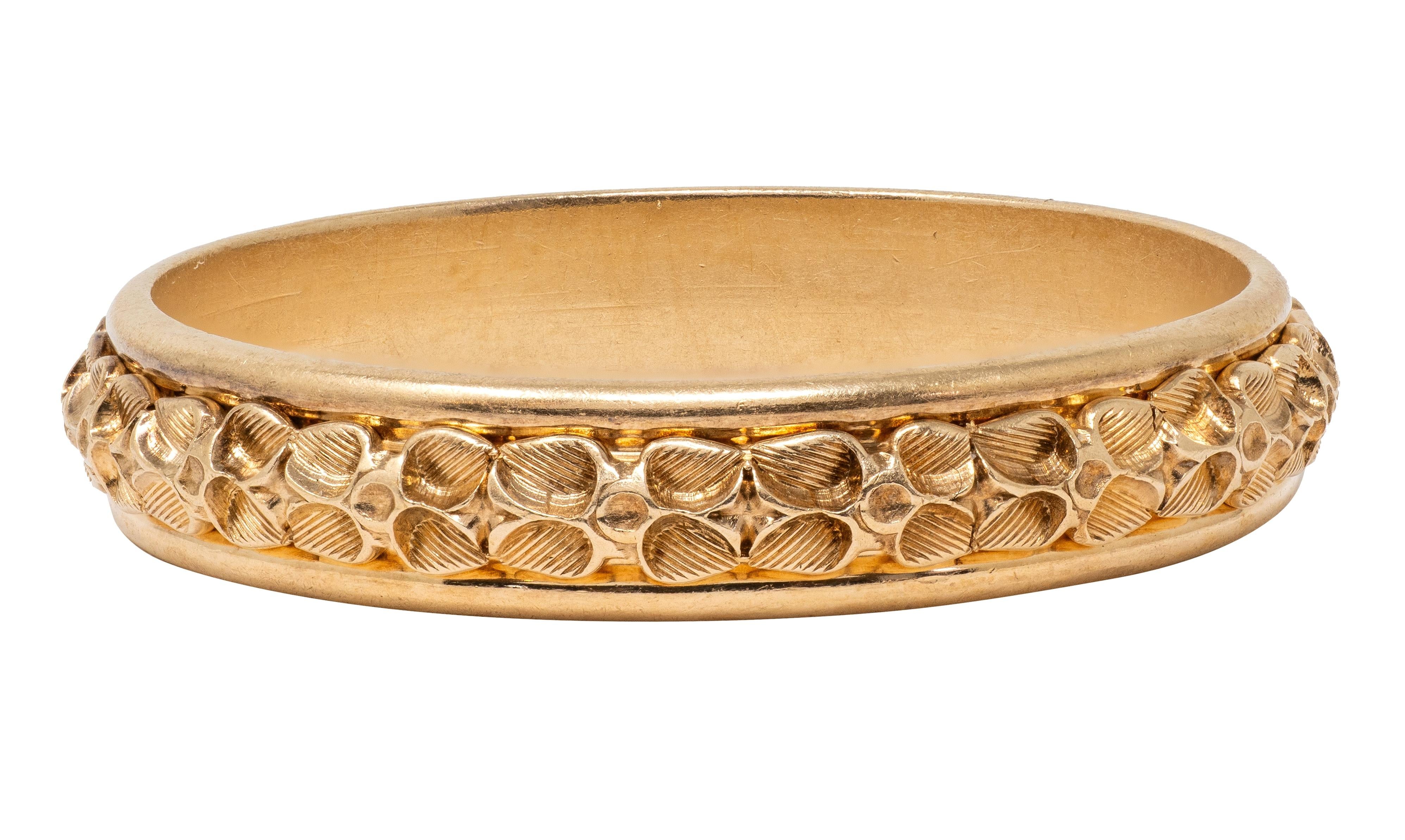 Art Deco 14 Karat Yellow Gold Vintage Orange Blossom Wedding Band Ring