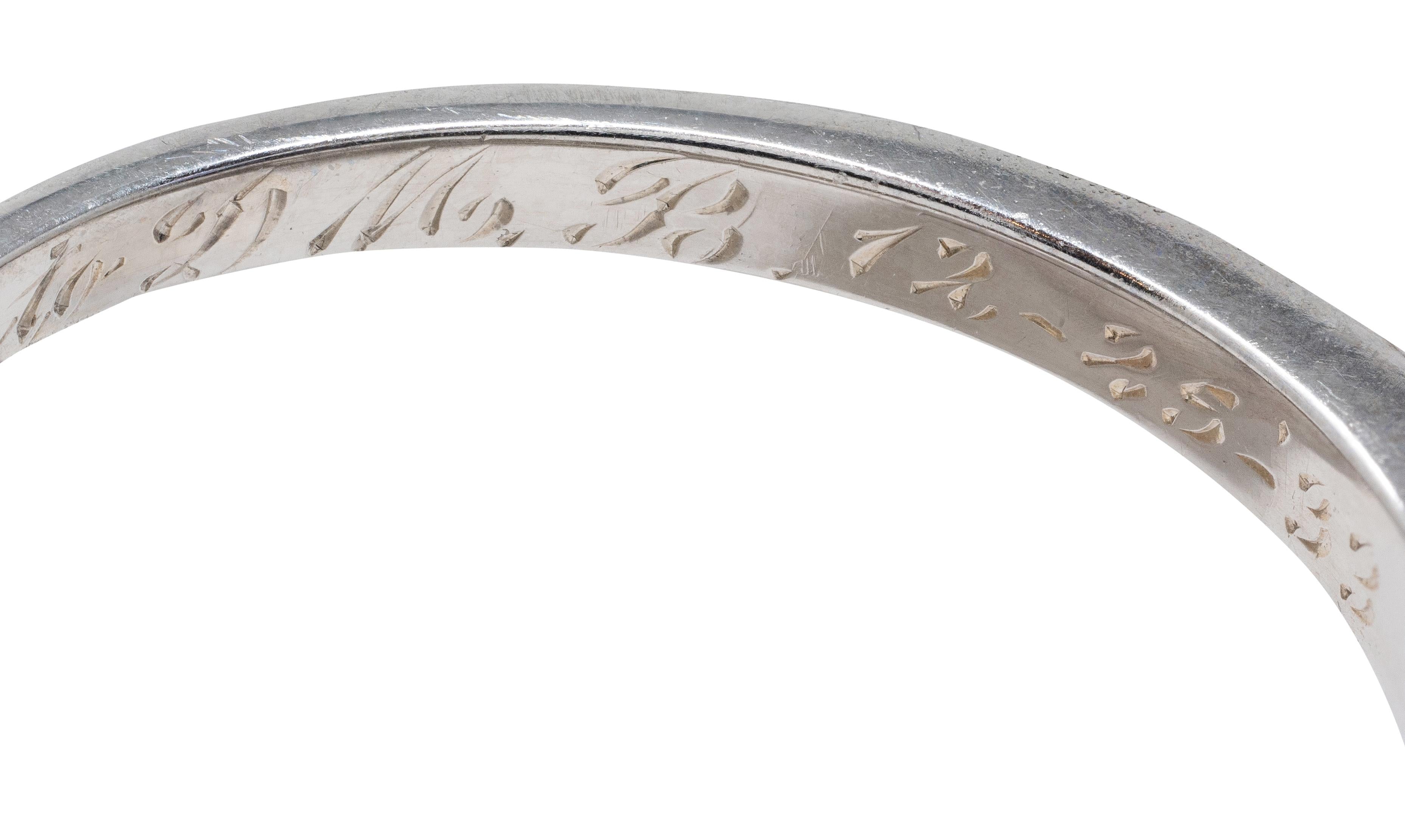 1933 Art Deco Old European Cut Diamond 18K White Gold Vintage Engagement Ring