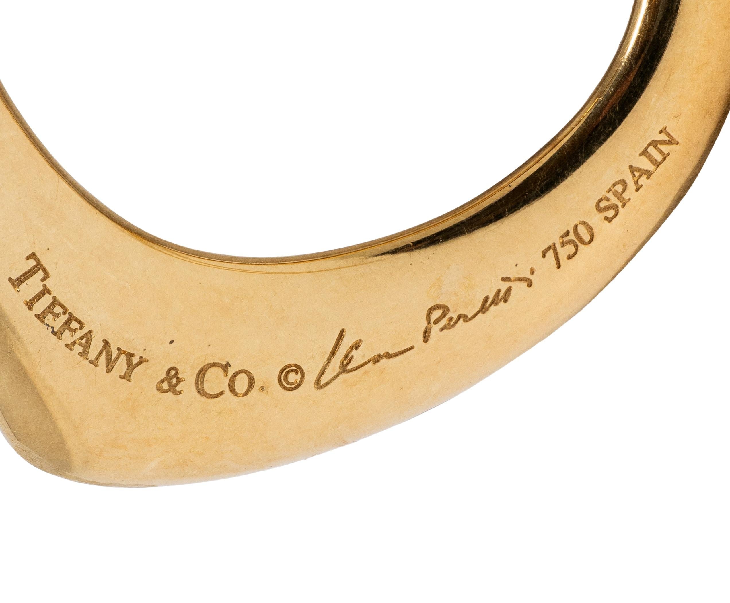 Tiffany & Co. Elsa Peretti 18 Karat Yellow Gold Open Heart Pendant Necklace