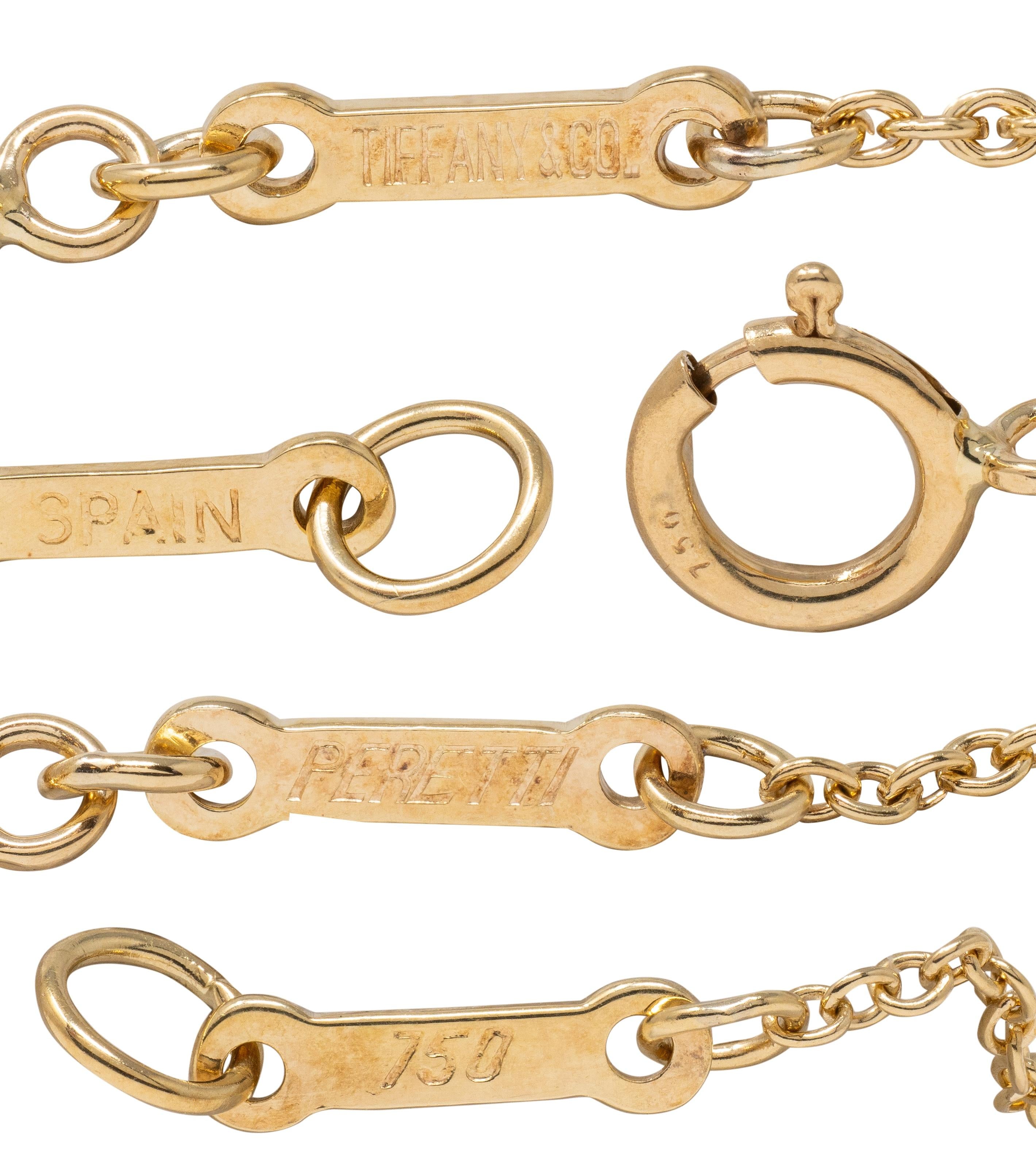 Tiffany & Co. Elsa Peretti 18 Karat Yellow Gold Open Heart Pendant Necklace